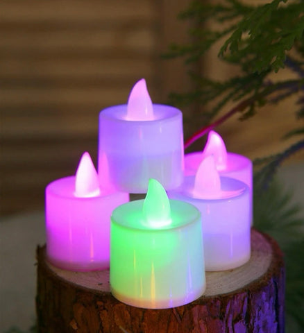 Multicolor battery operated tea light candle
