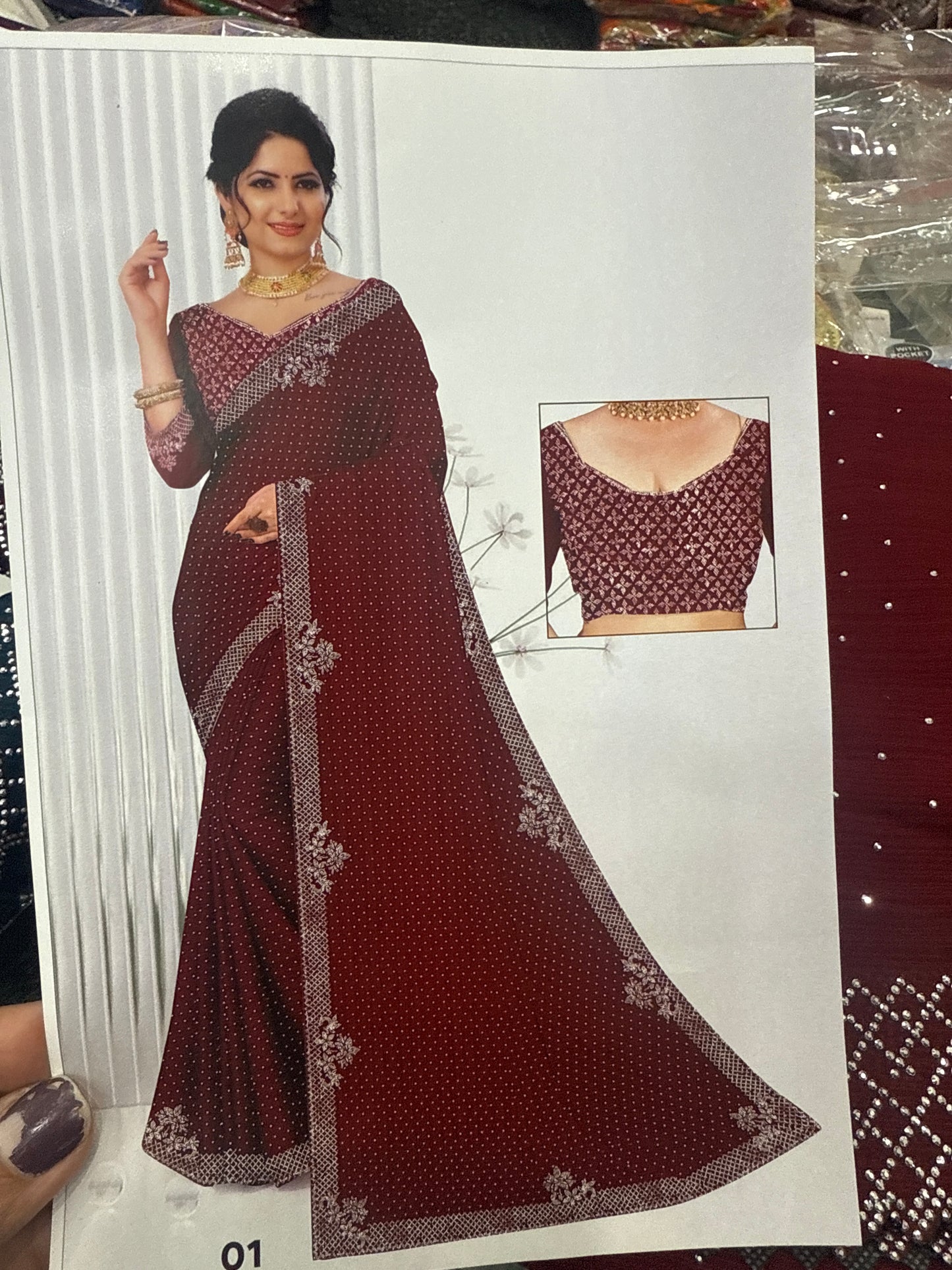 Beautiful designer chiffon saree
