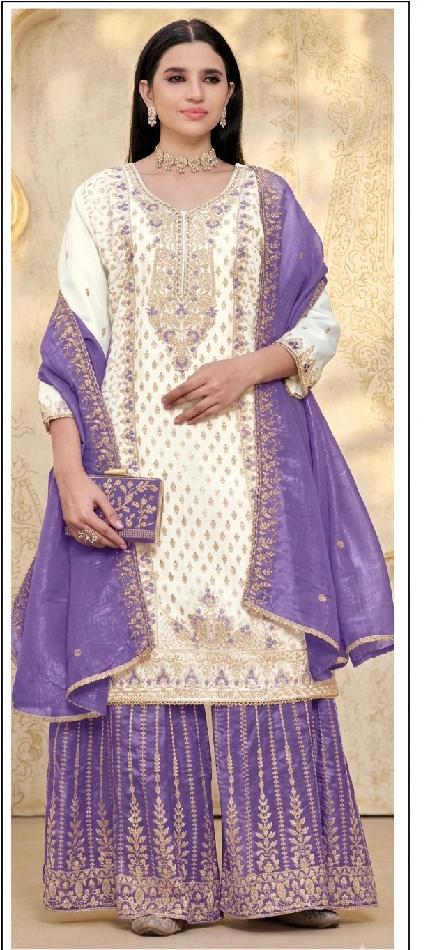 Beautiful designer plazo suit