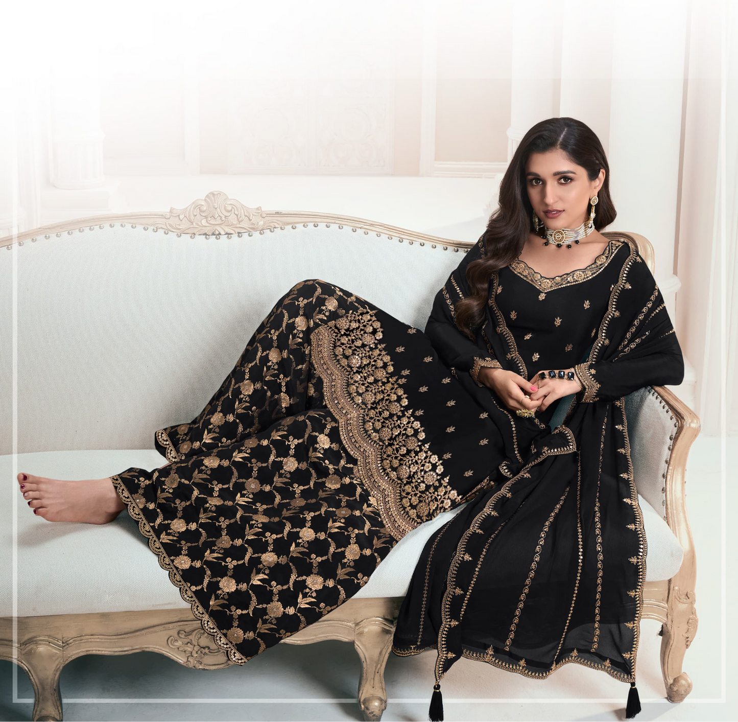 Beautiful designer plazo suit