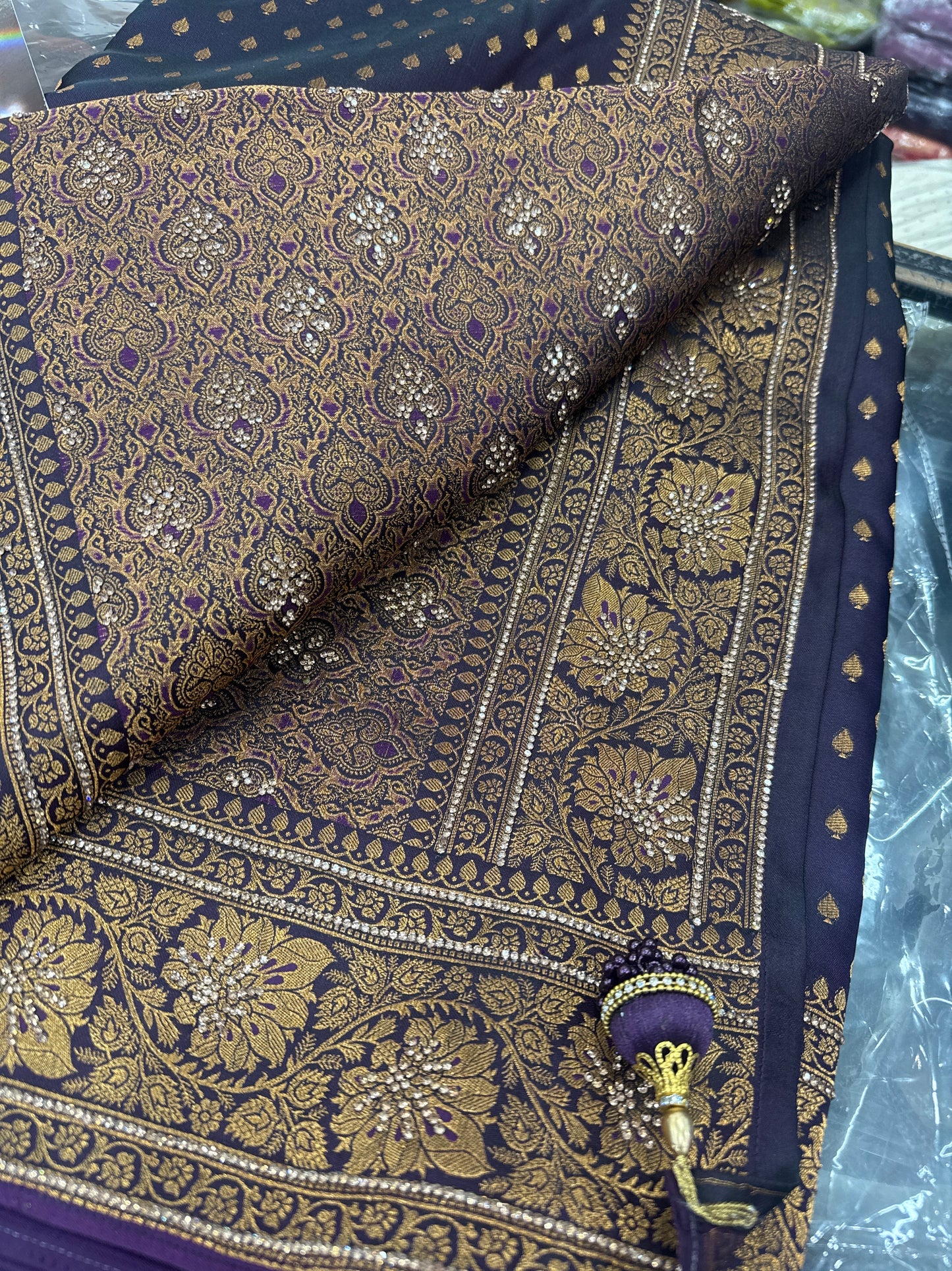 Beautiful designer pure silk stone work saree