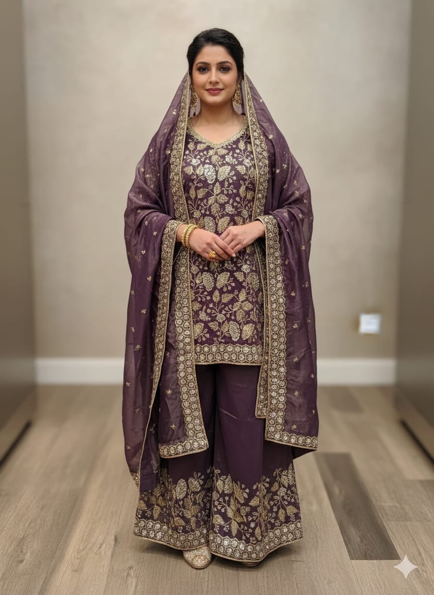 Beautiful designer plazo suit