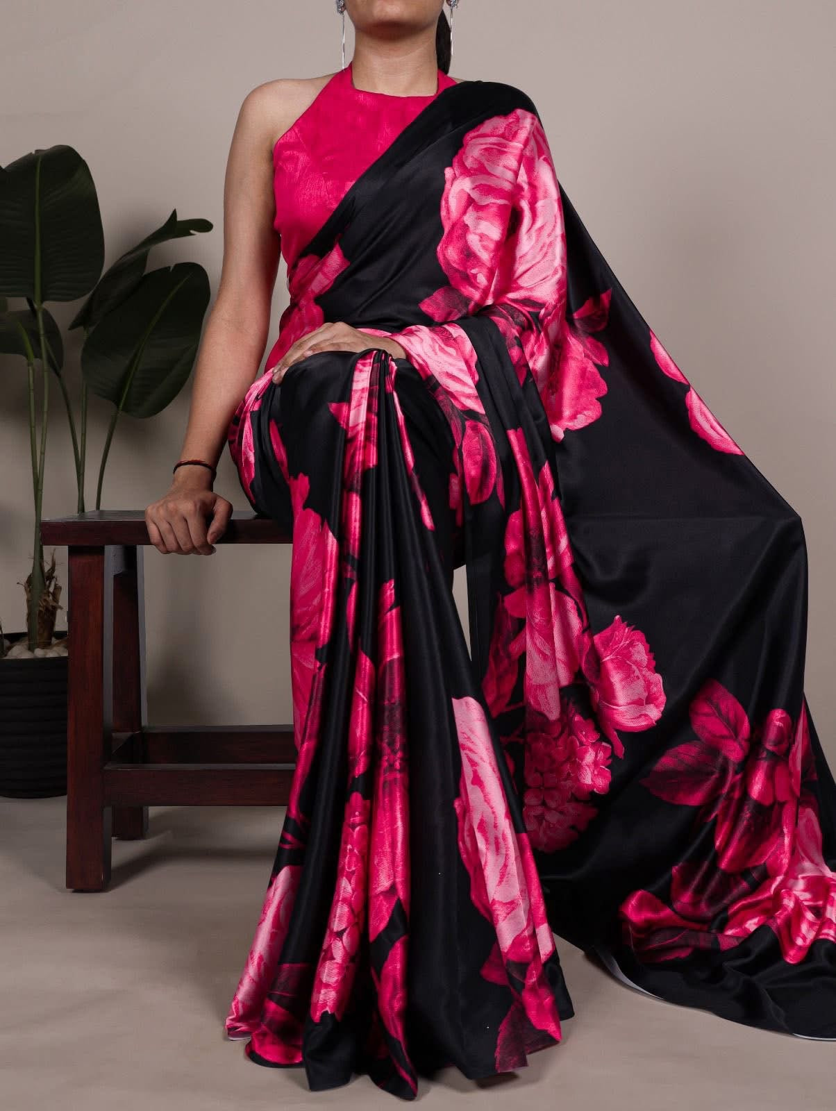 Beautiful designer satin silk saree