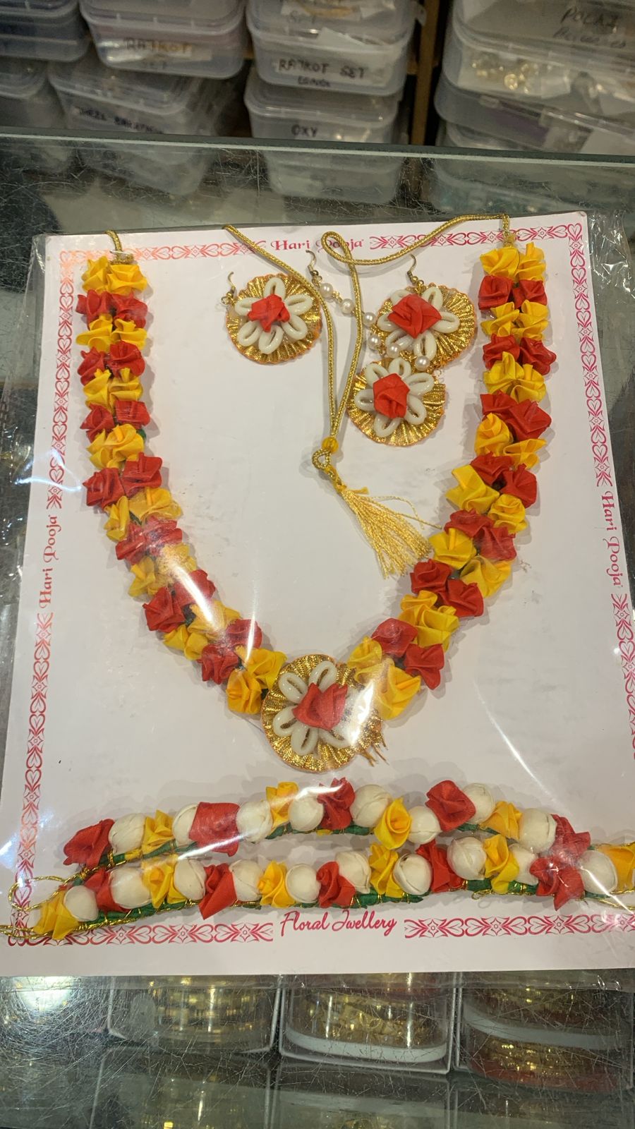 Beautiful designer Synthetic Rose Floral Necklace Set