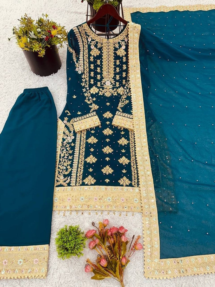 Beautiful designer plazo suit