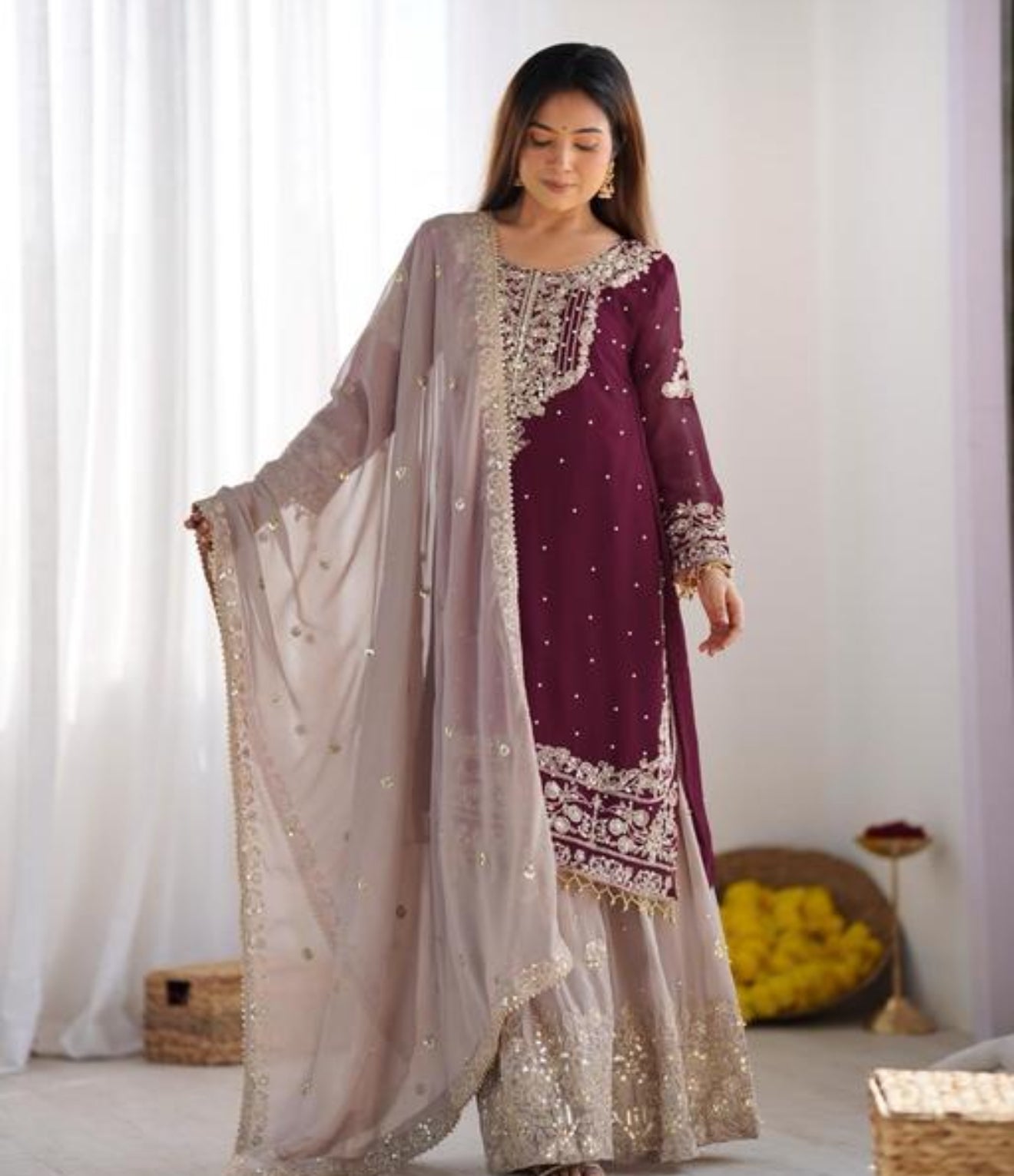 Beautiful designer sharara suit