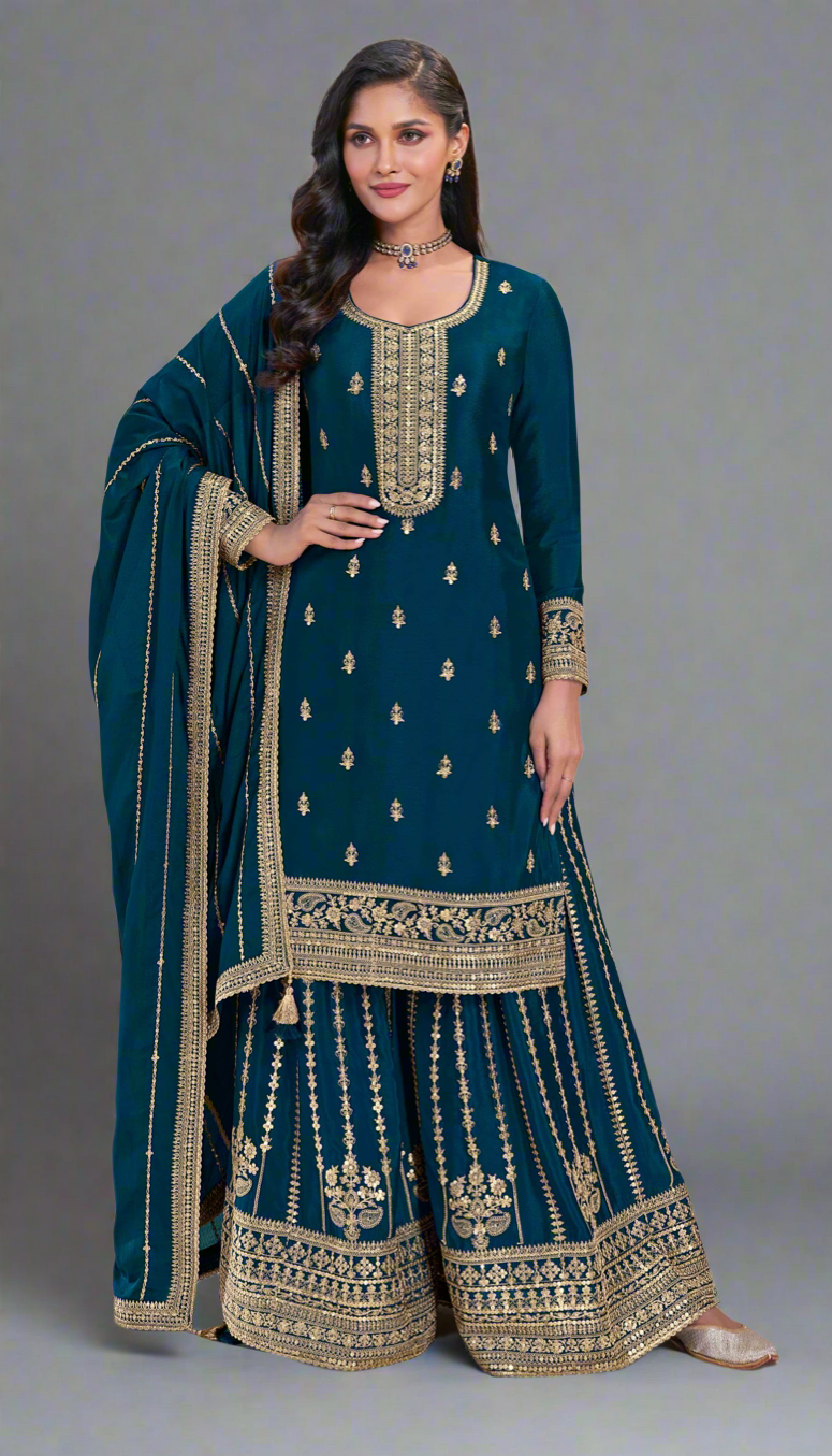 Beautiful designer plazo suit