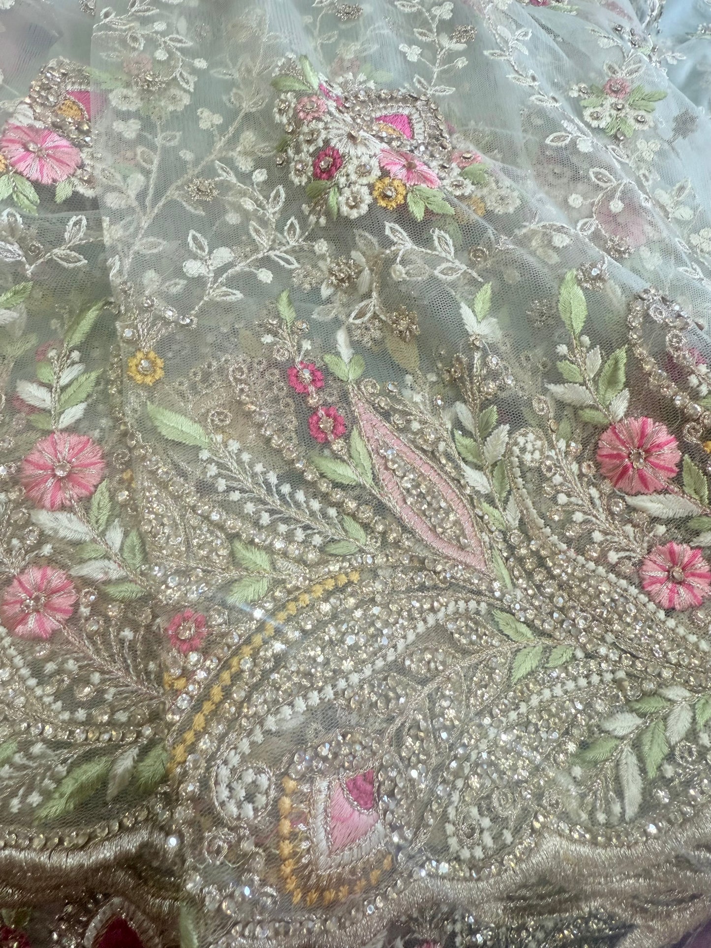 Beautiful designer fully embroidery net saree