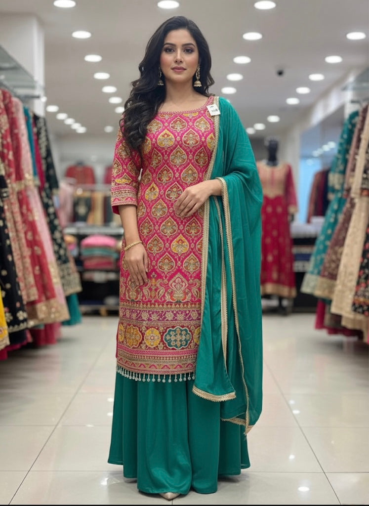 Beautiful designer plazo suit