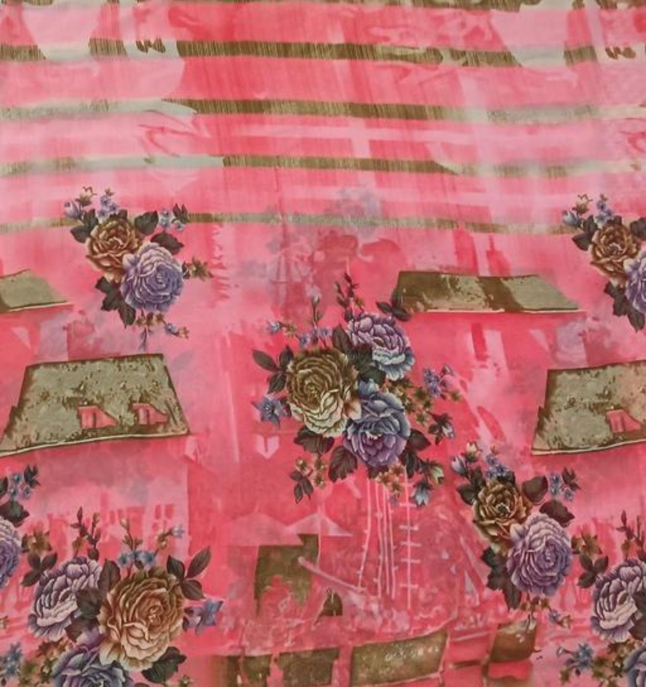 Beautiful designer floral geogrette saree
