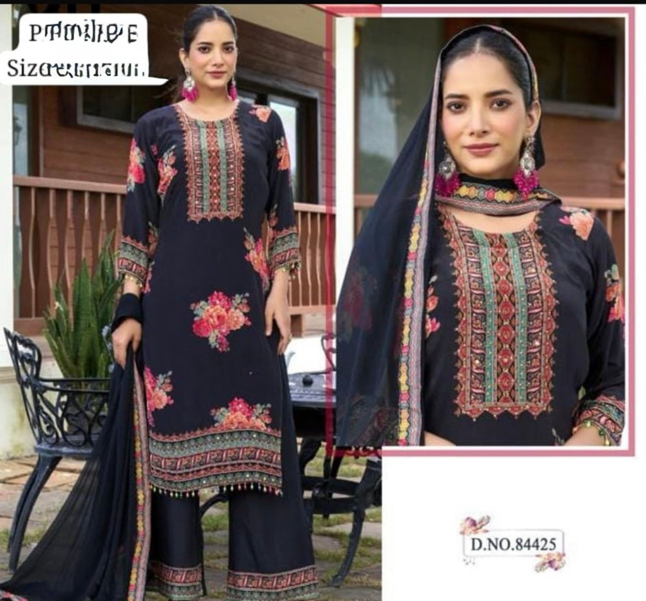 Beautiful designer crepe silk plazo suit