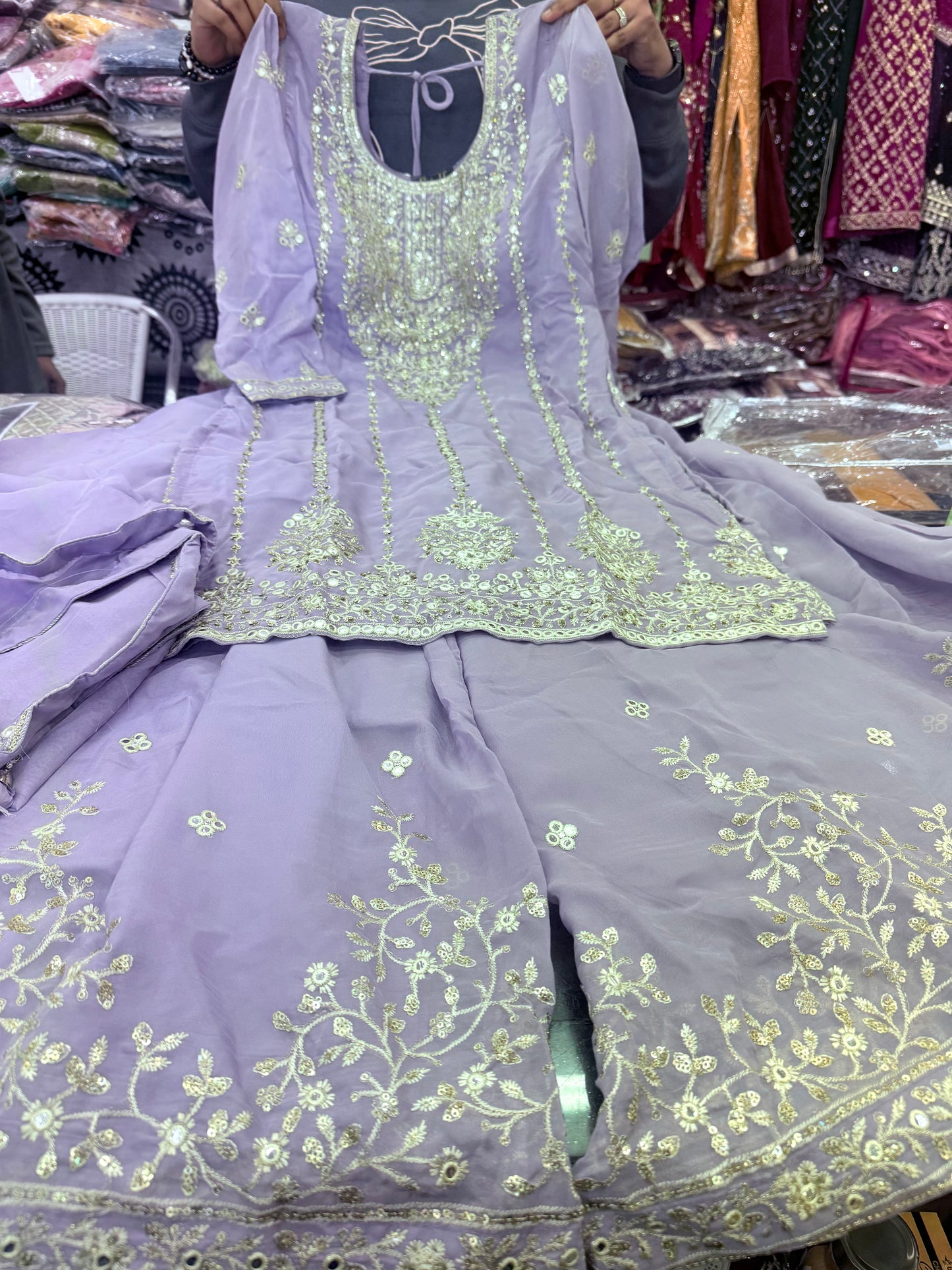 Beautiful designer plazo suit