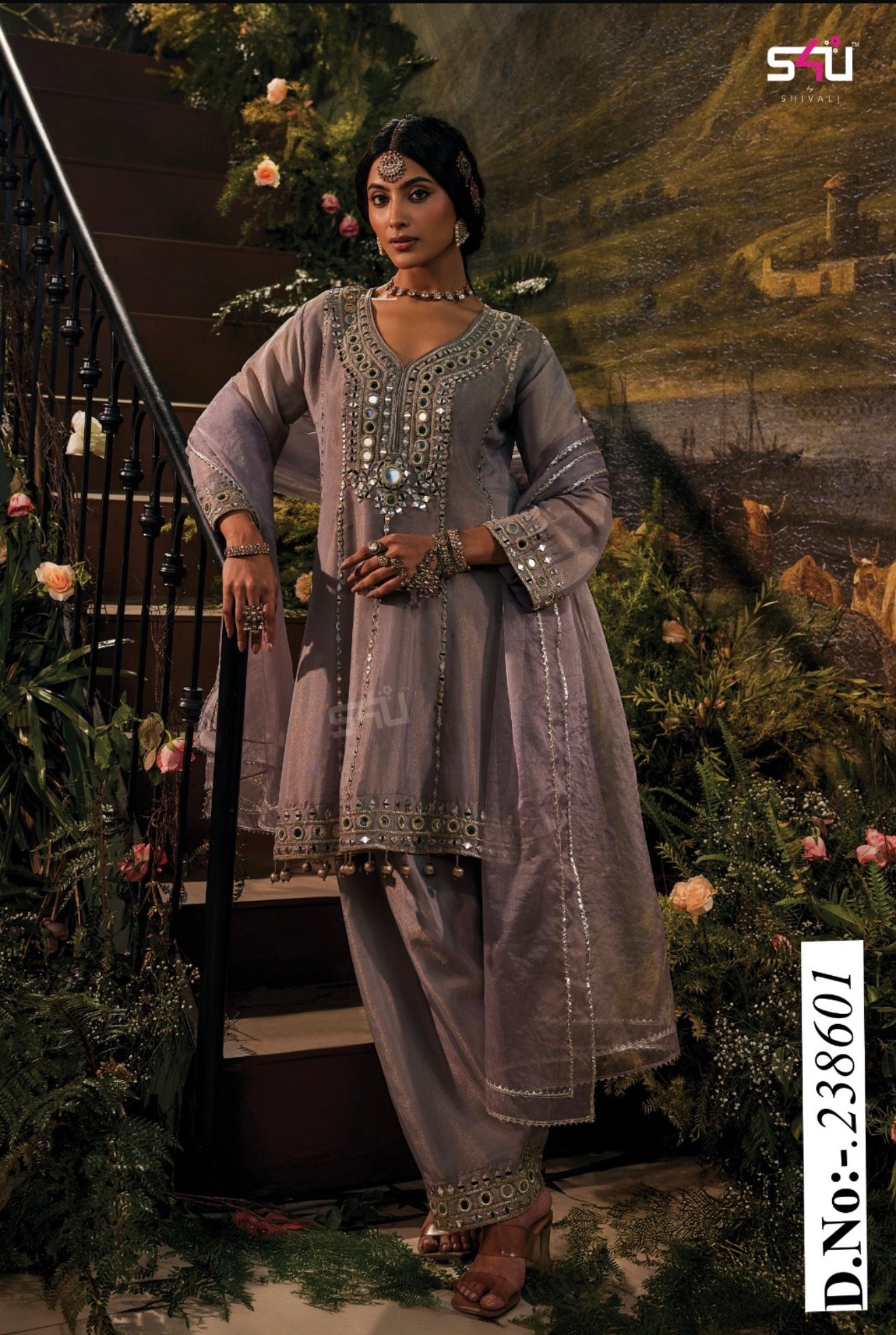 Beautiful designer flare top salwar suit