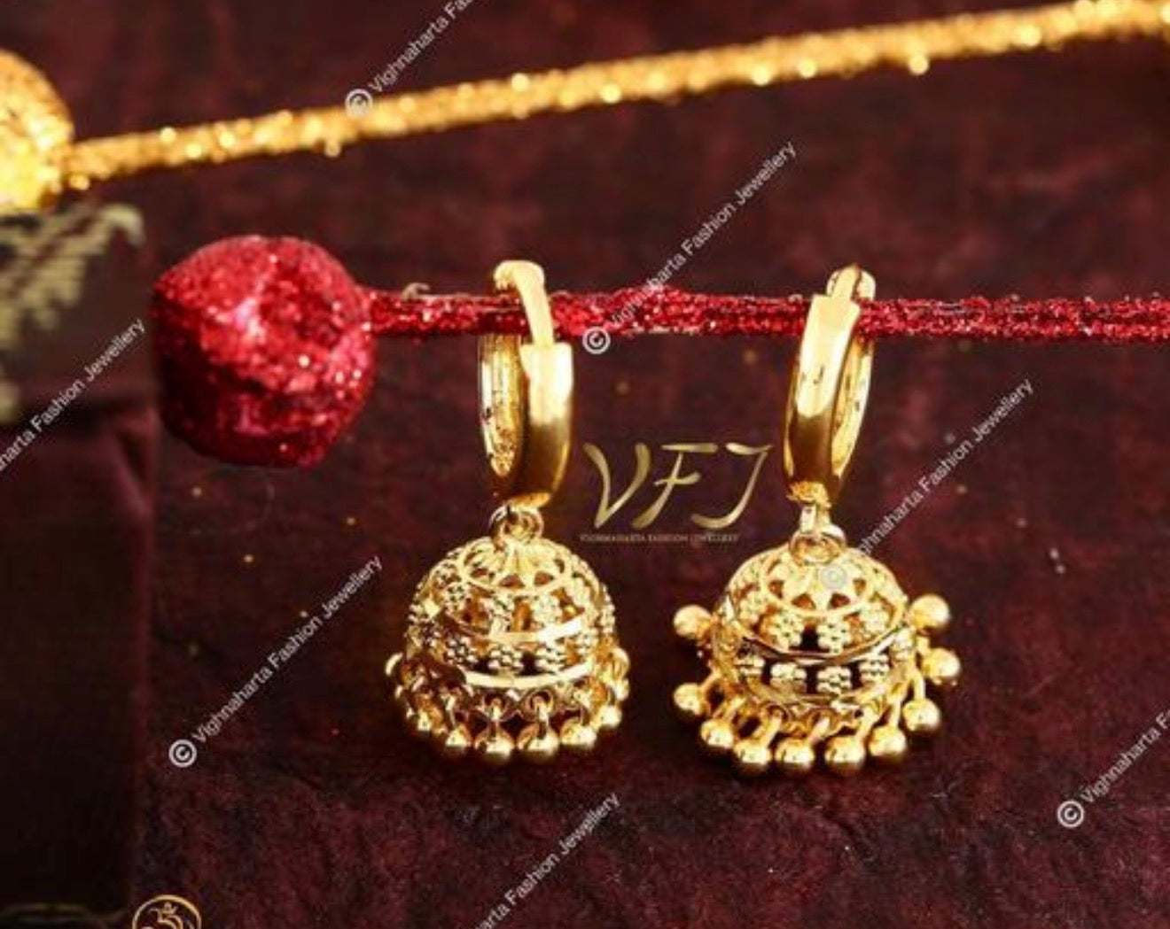 Beautiful designer gold plated jhumki