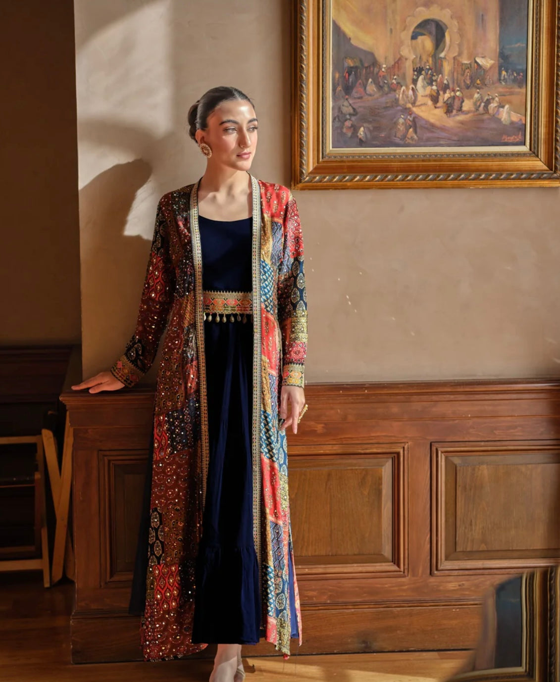 Beautiful designer gown with jacket/koti