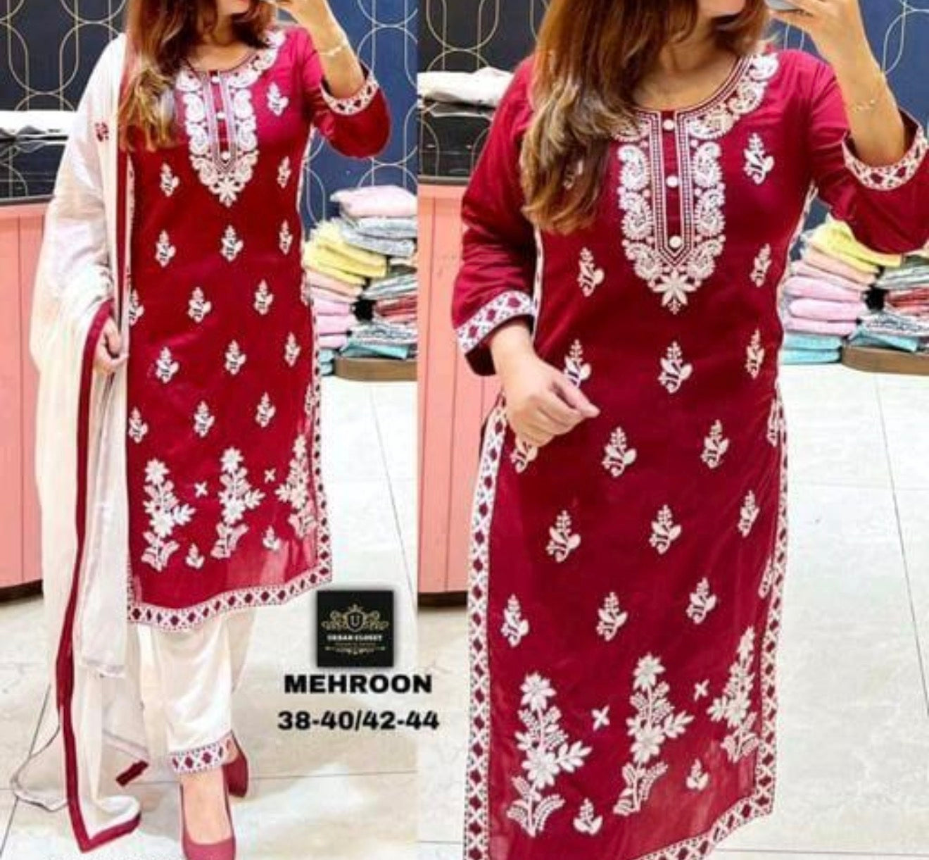 Beautiful designer Kurti pants dupatta set