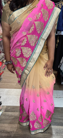 Beautiful designer saree with ready made blouse