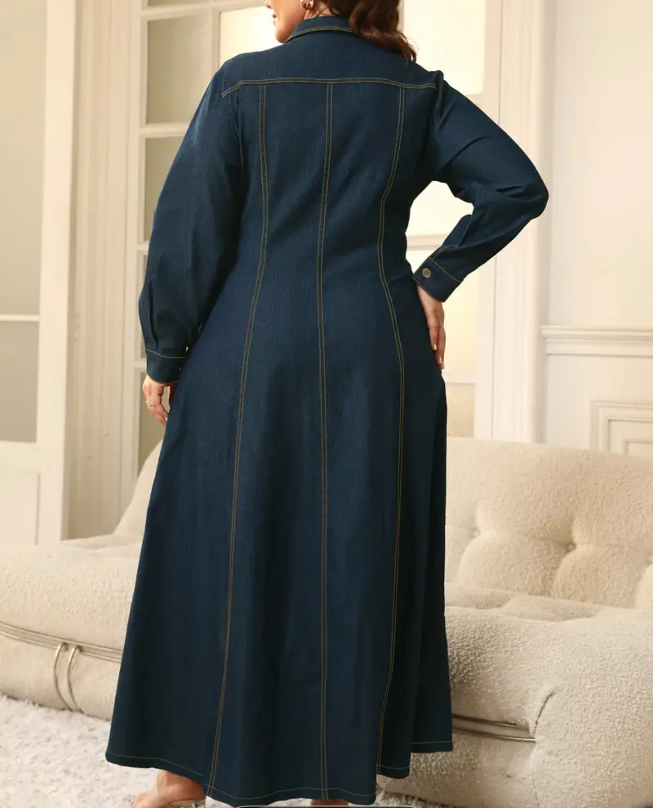 Beautiful designer denim long dress