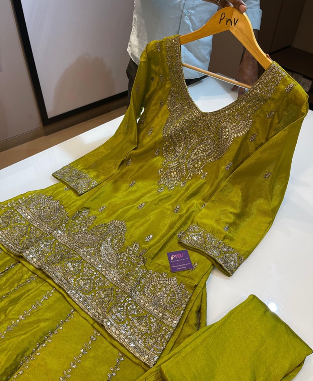 Beautiful designer skirt pants plazo readymade suit