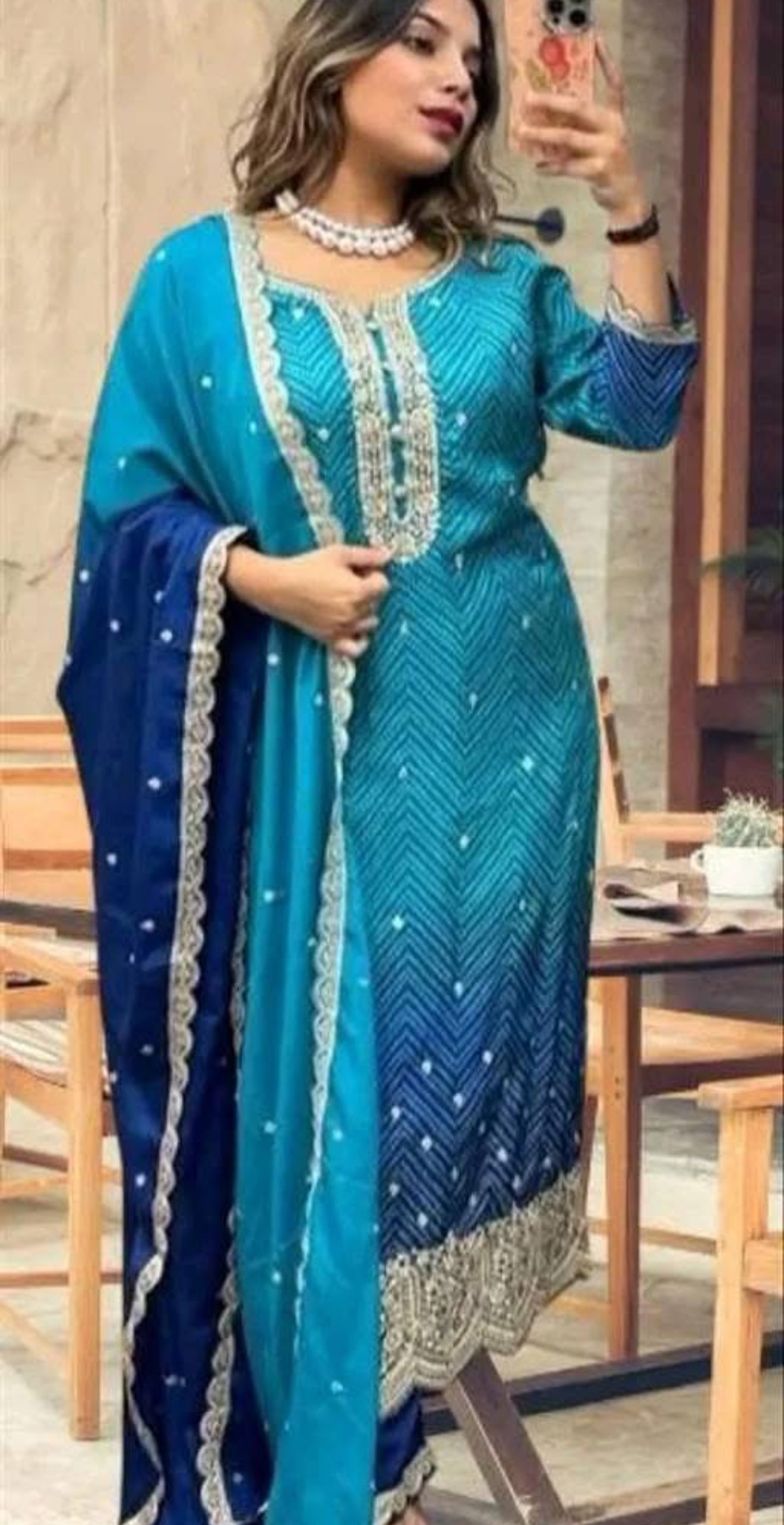 Beautiful designer plazo suit