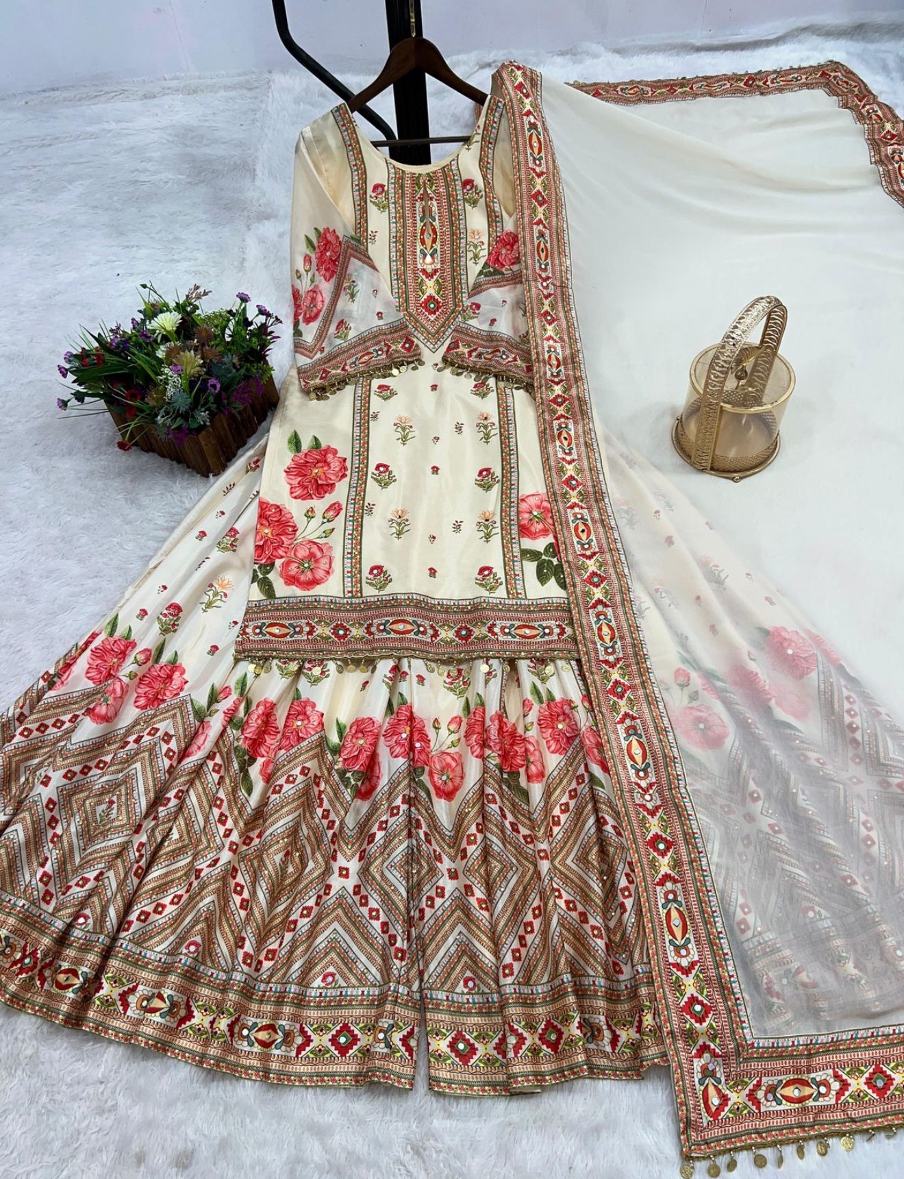 Beautiful designer plazo suit