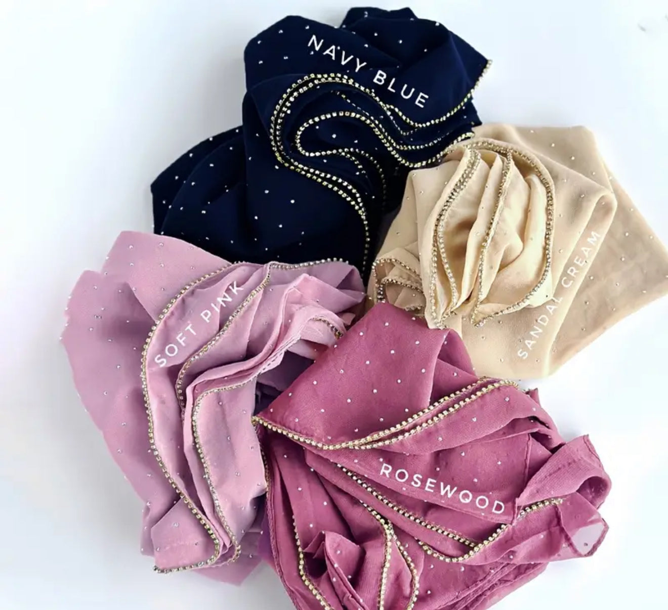 Beautiful designer embroidered chiffon scarf