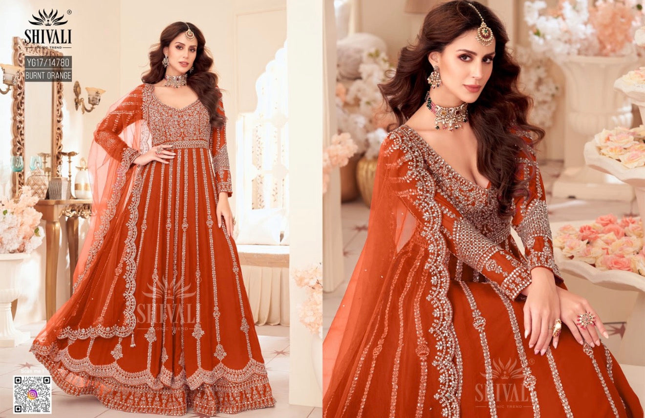 Beautiful designer long top lengha suit