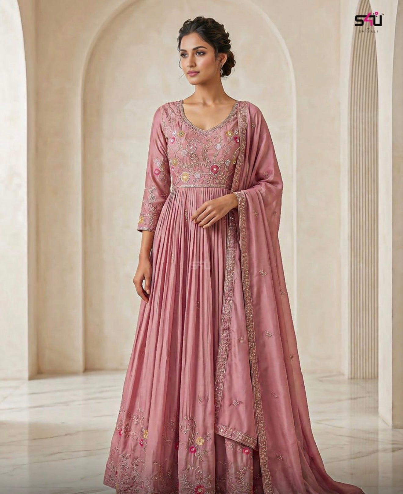 Beautiful designer anarkali style gown with dupptta