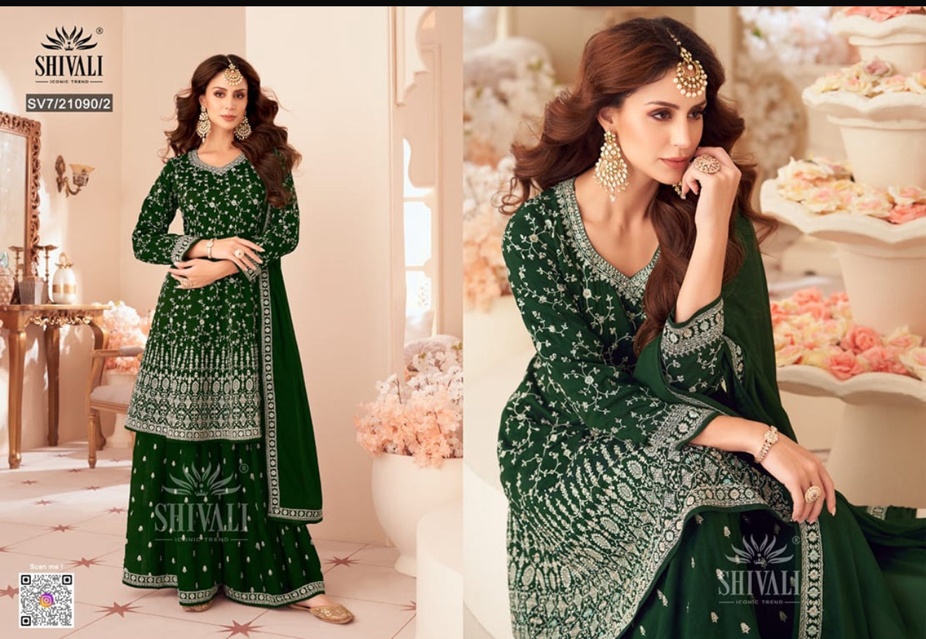 Beautiful designer peplum top plazo suit