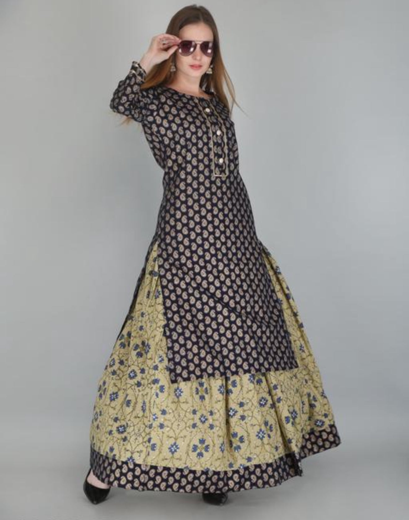 Beautiful designer Kurti with skirt