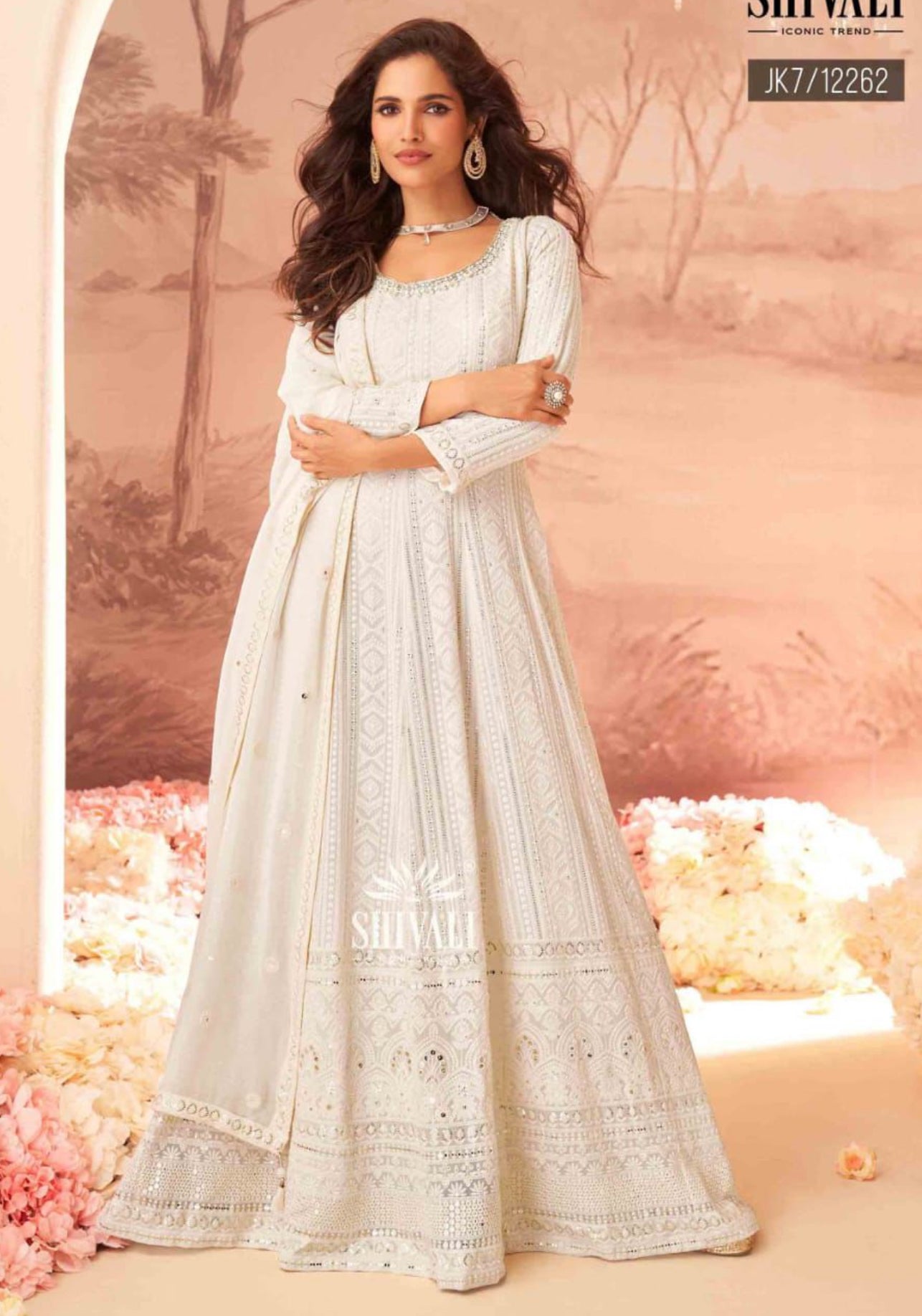 Beautiful designer lucknowi embroidery gown style anarkali