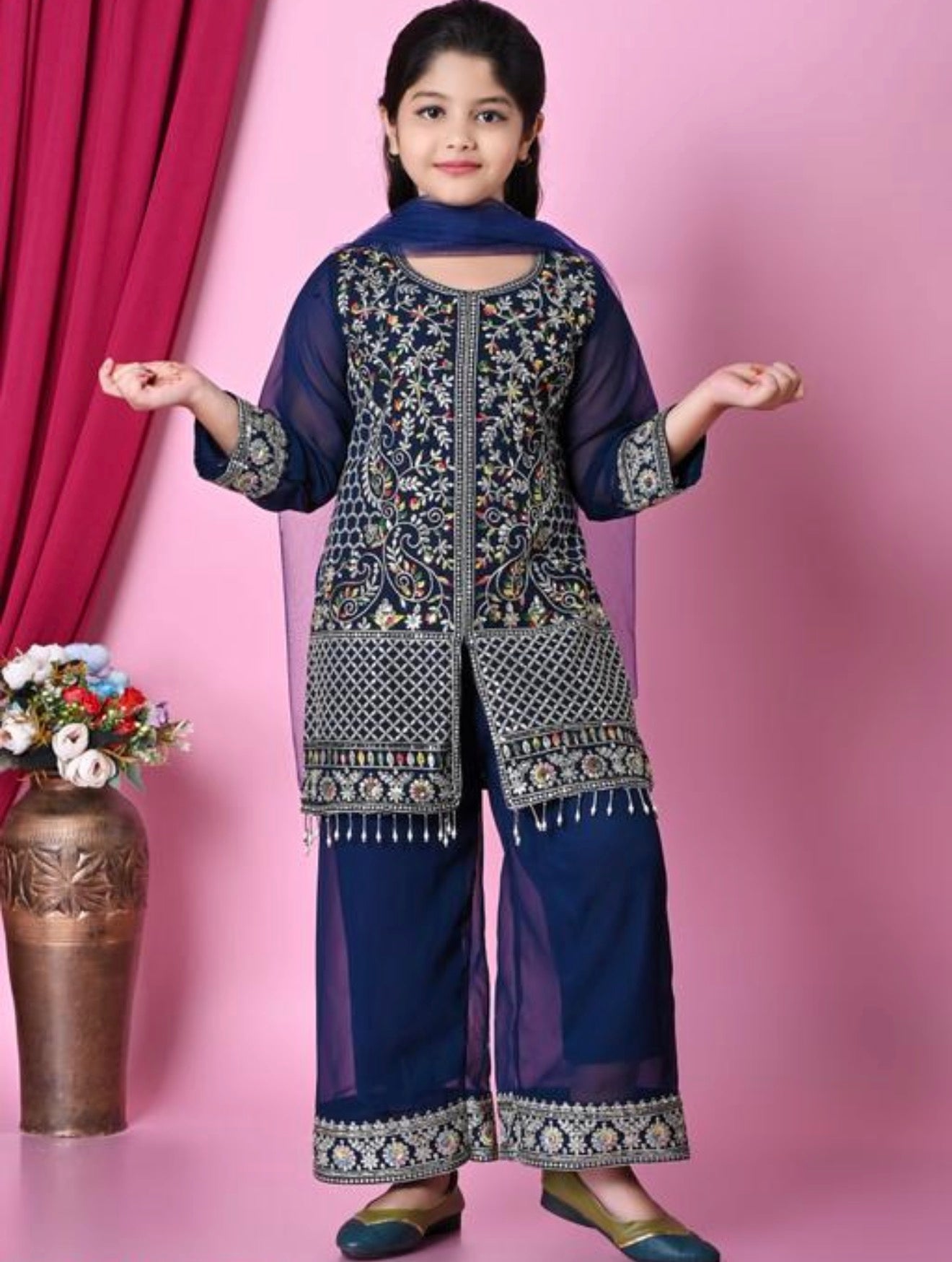 Beautiful designer plazo suit for girls