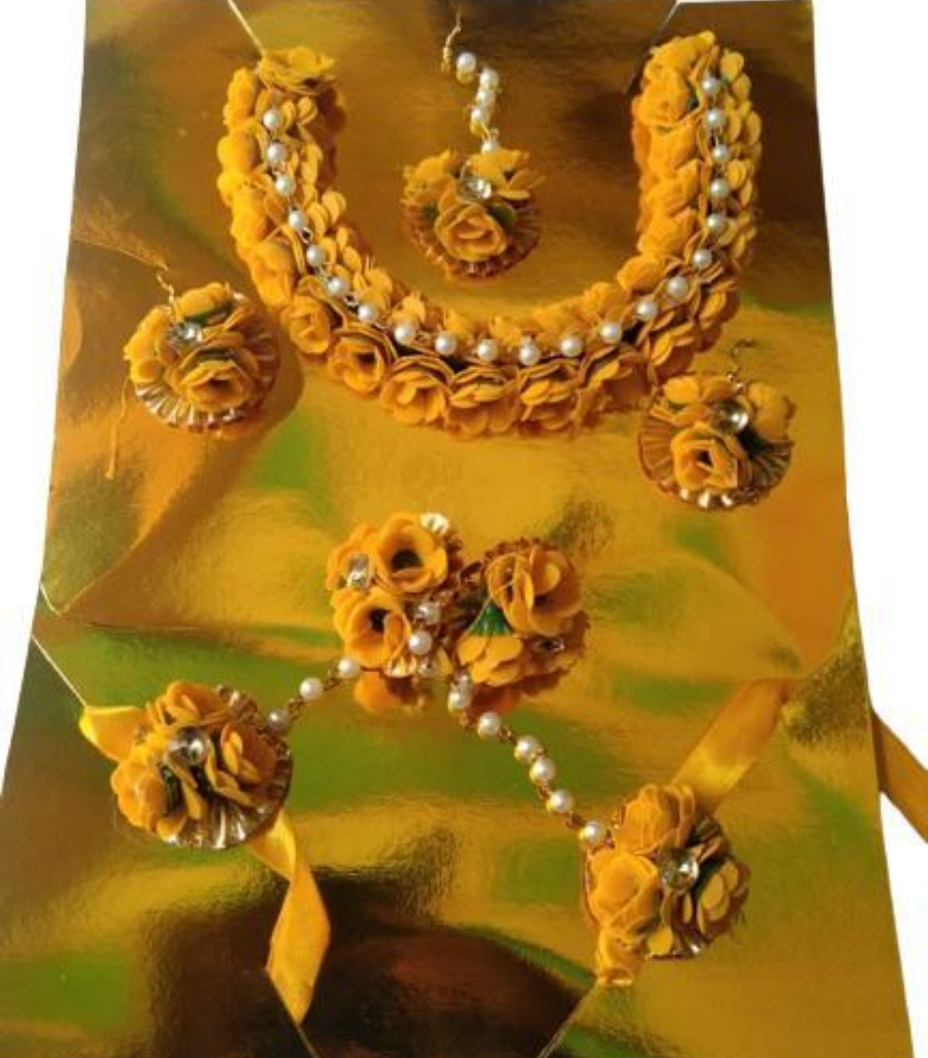 Beautiful designer Synthetic Rose Floral Necklace Set
