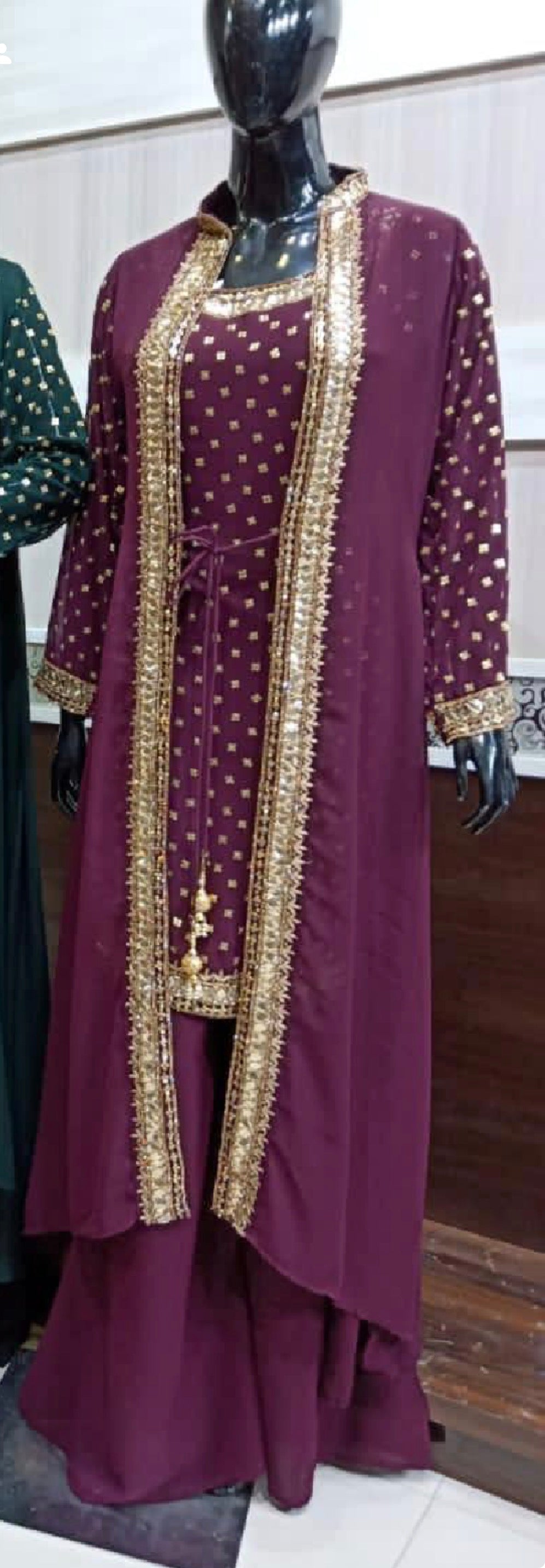 Beautiful designer plazo suit with koti