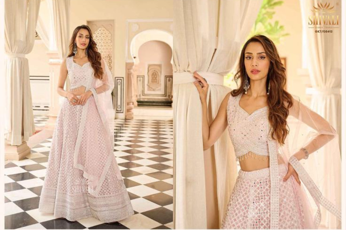 Beautiful designer mirror work lengha choli