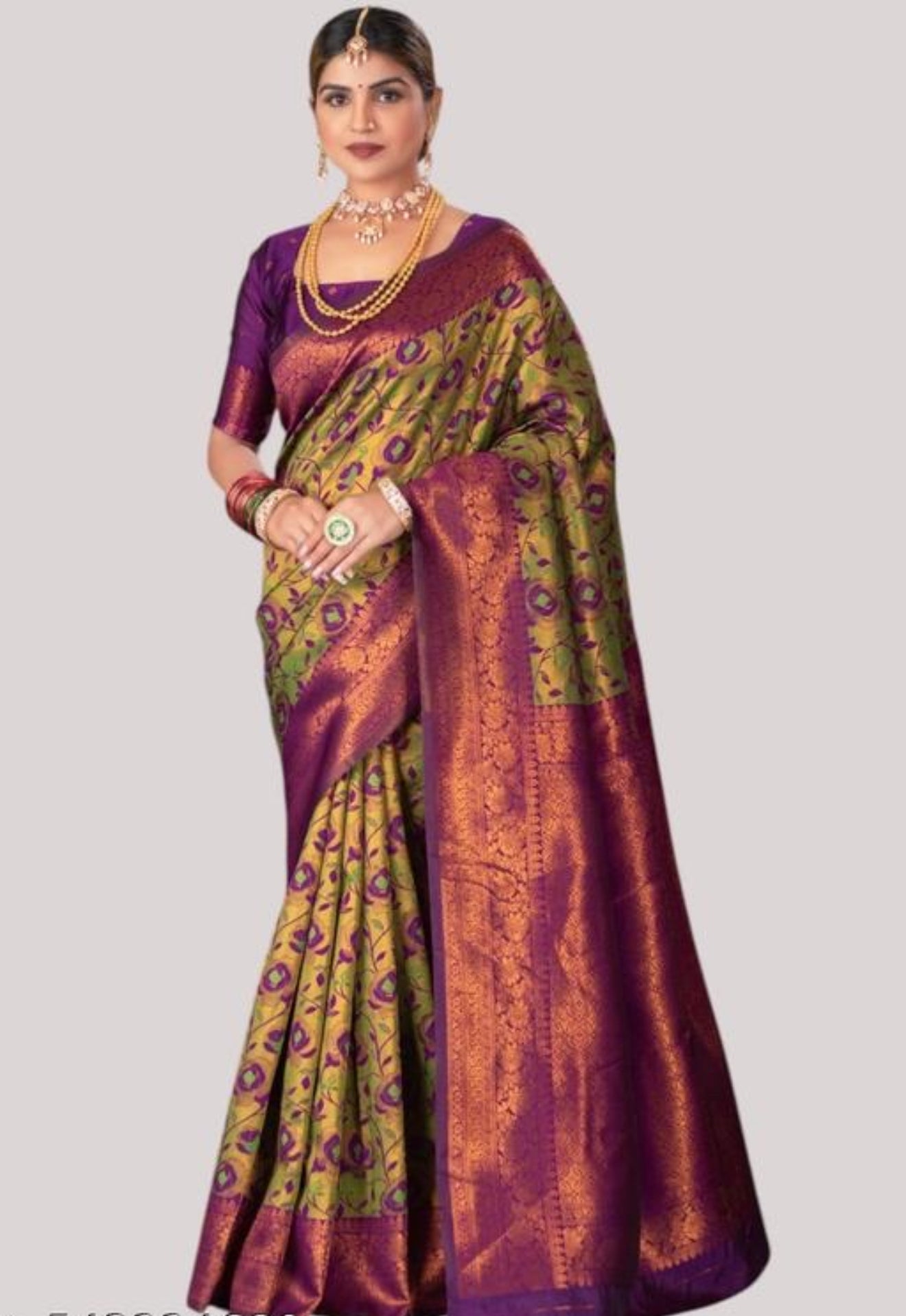 Beautiful designer pure banasari silk saree