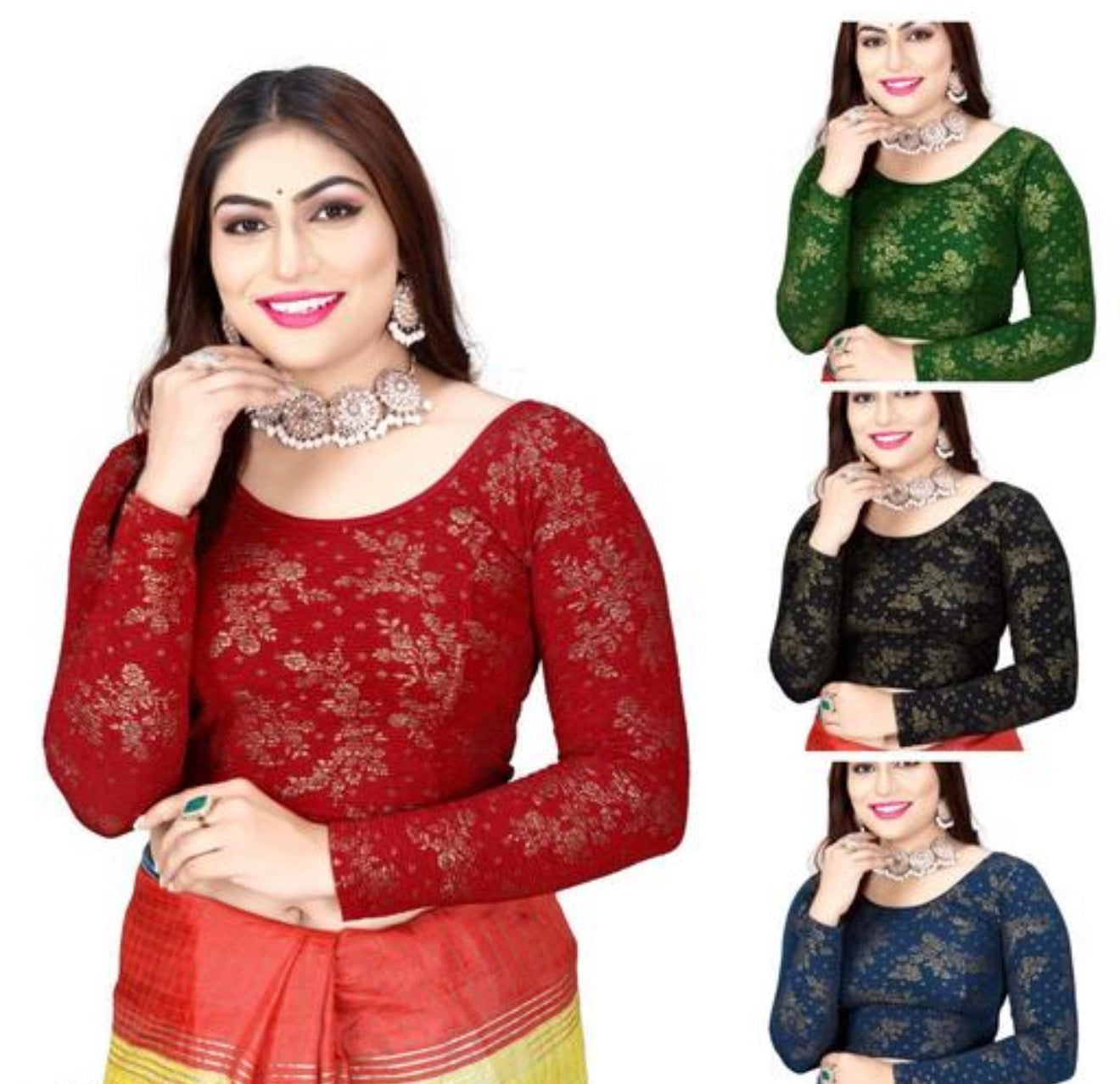 Beautiful designer long sleeves stretchable blouse