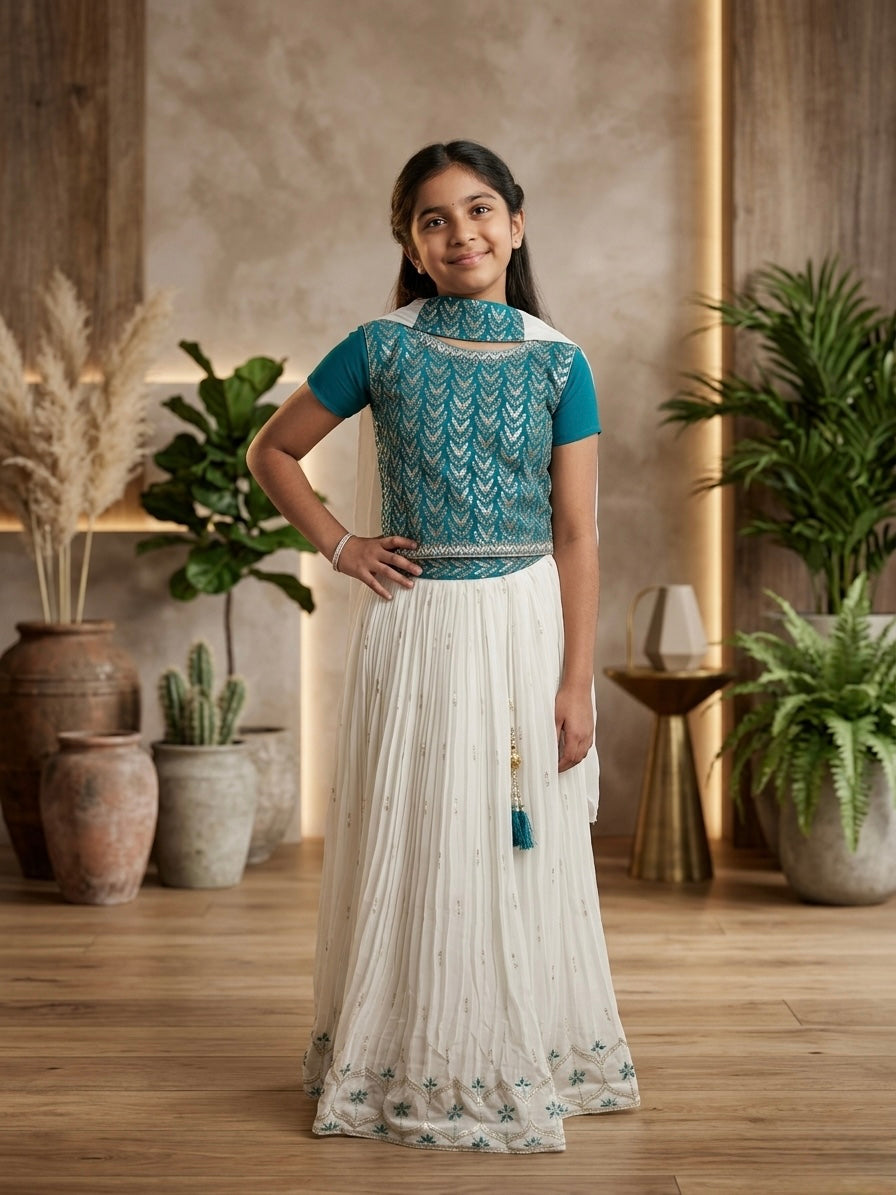 Beautiful designer lengha choli suit for kids