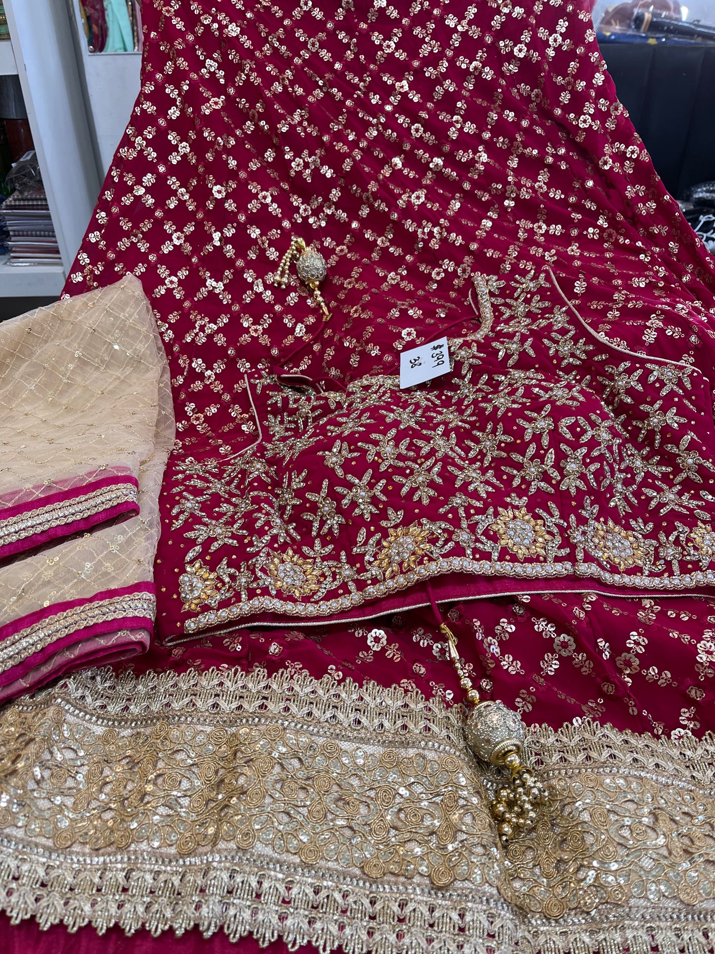 Beautiful designer heavily embroidery lengha choli suit