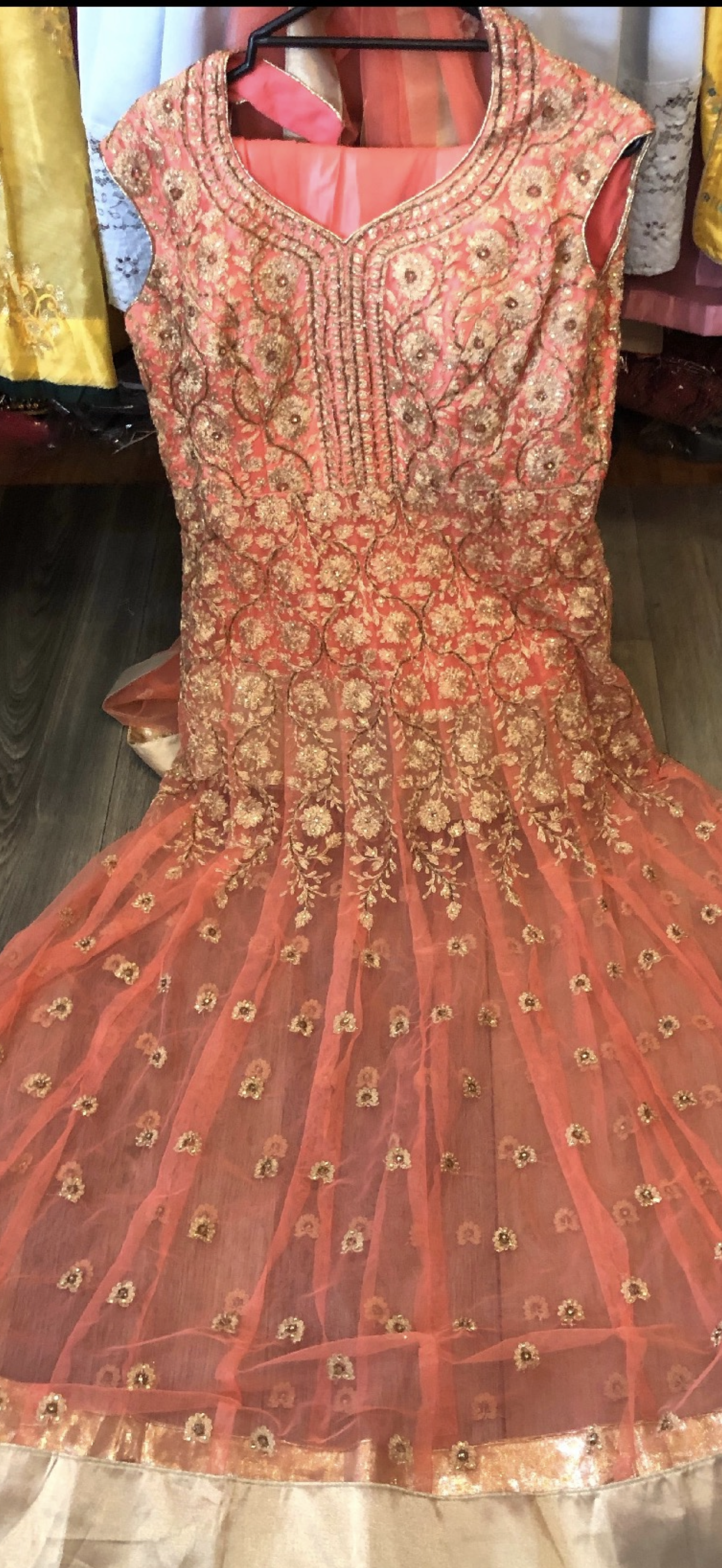 Beautiful designer long top lengha suit