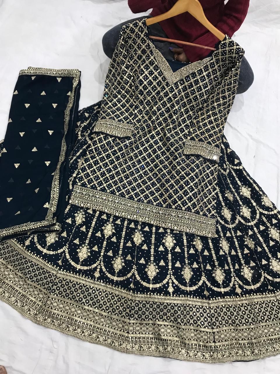 Beautiful designer long top lengha