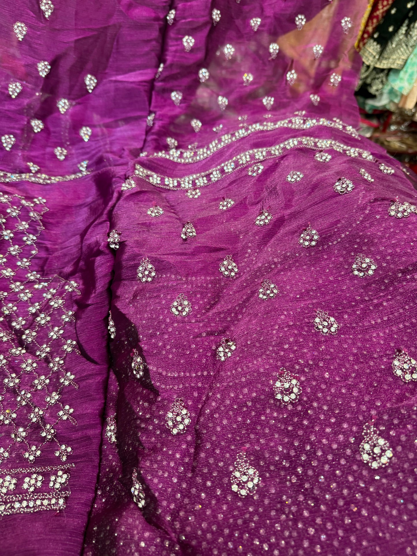 Beautiful designer heavily embroidery plus size Jimmy Choo semi stitch lengha