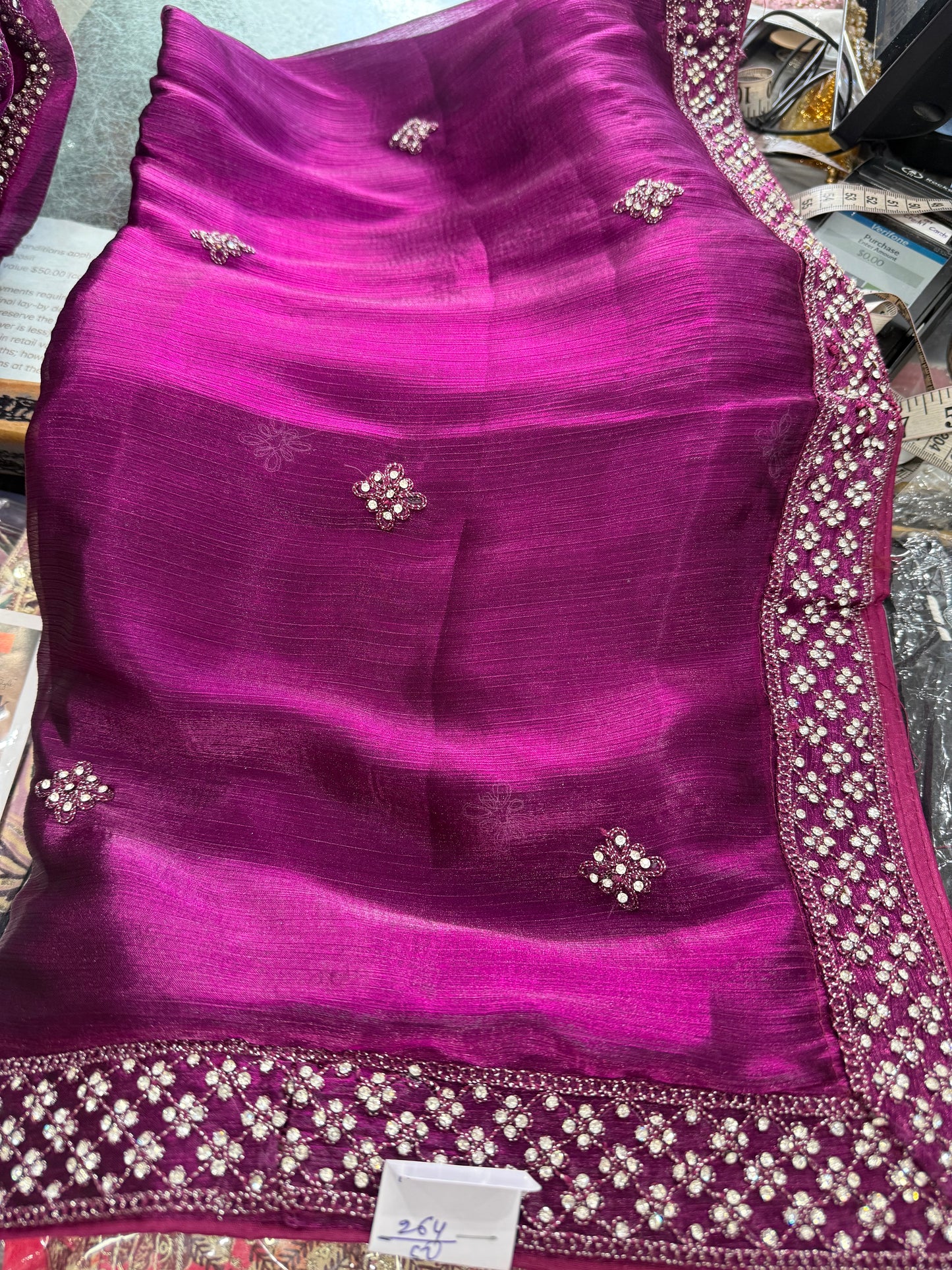 Beautiful designer heavily embroidery plus size Jimmy Choo semi stitch lengha