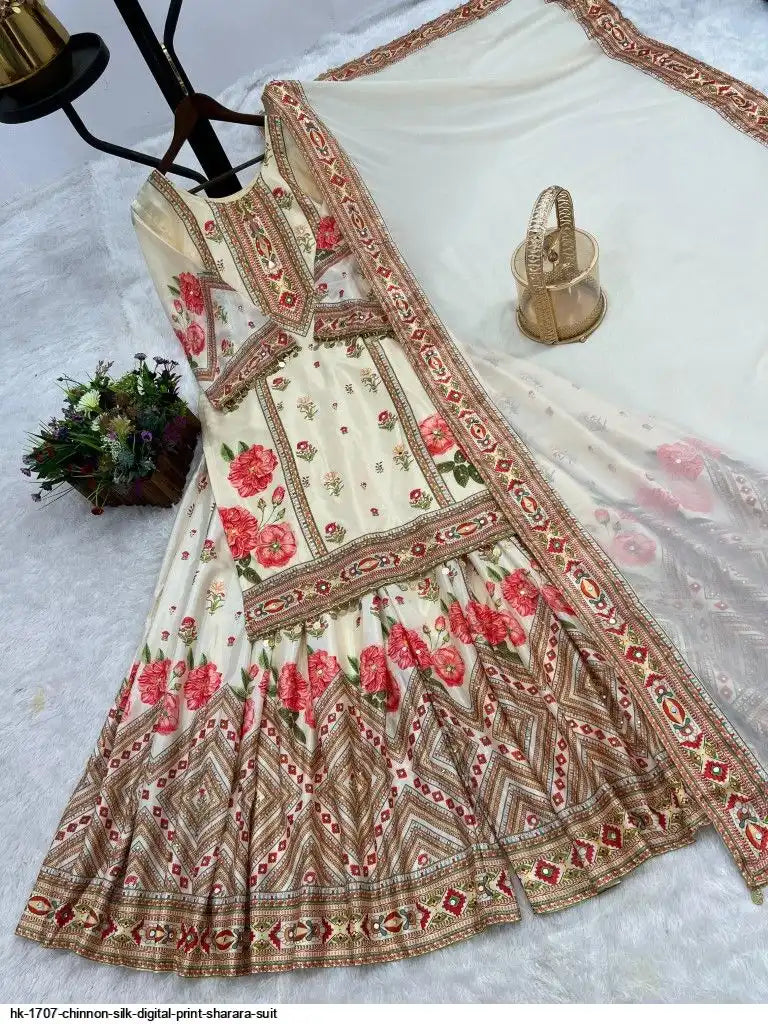 Beautiful designer plazo suit