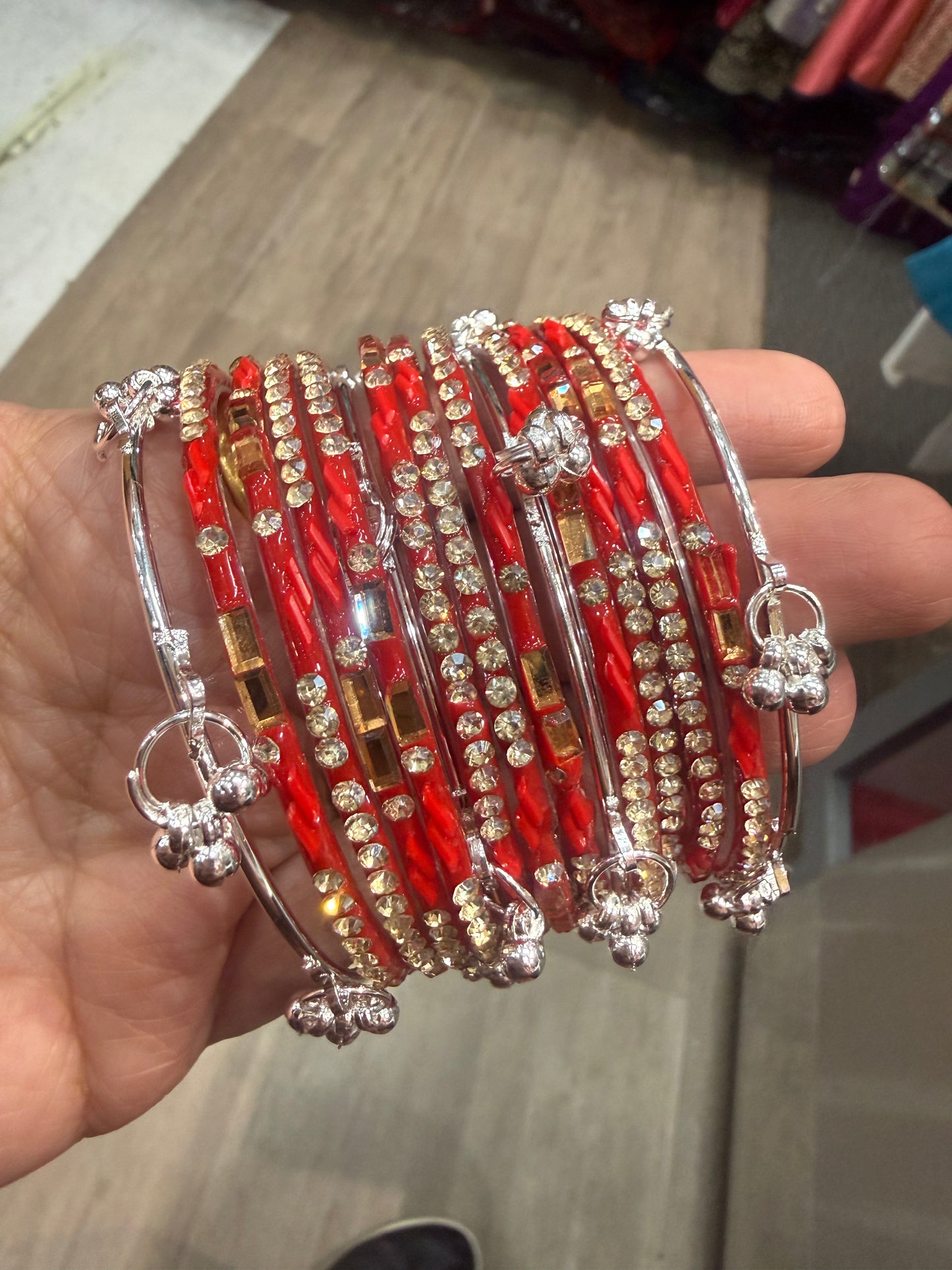 Beautiful designer glass bangles with Kashmiri bangles