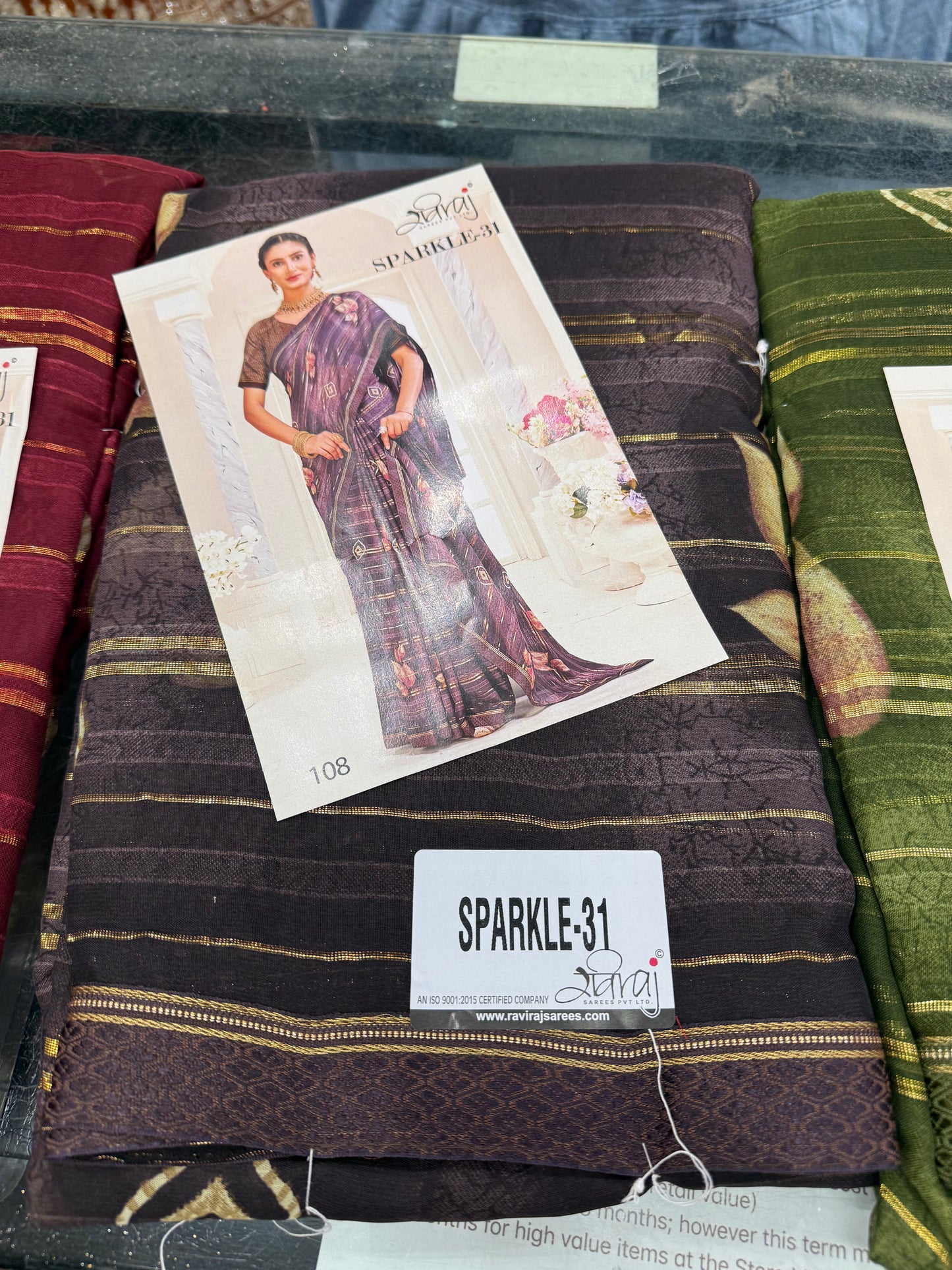 Beautiful designer shimmer ciffon saree