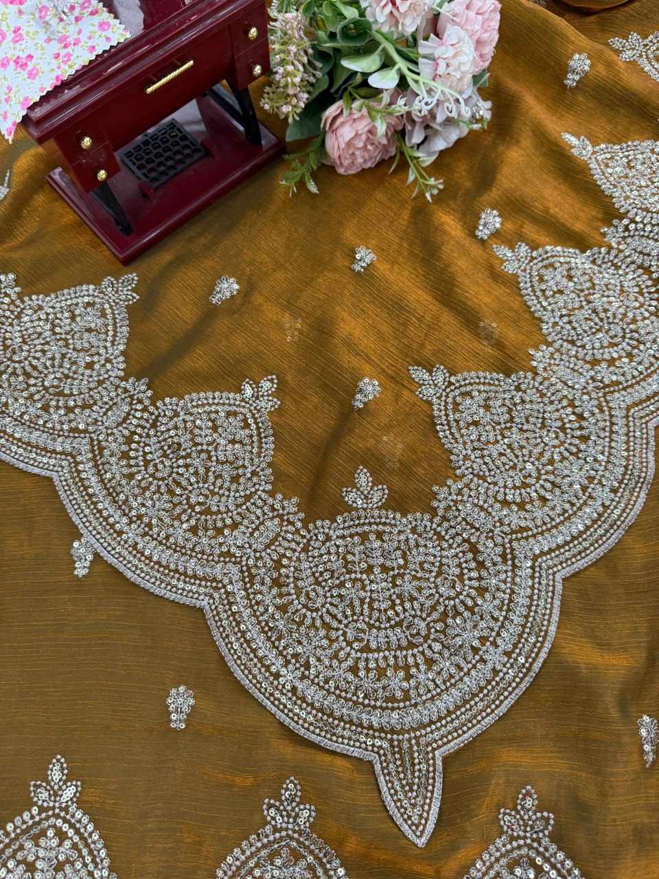 Beautiful designer embroidered saree