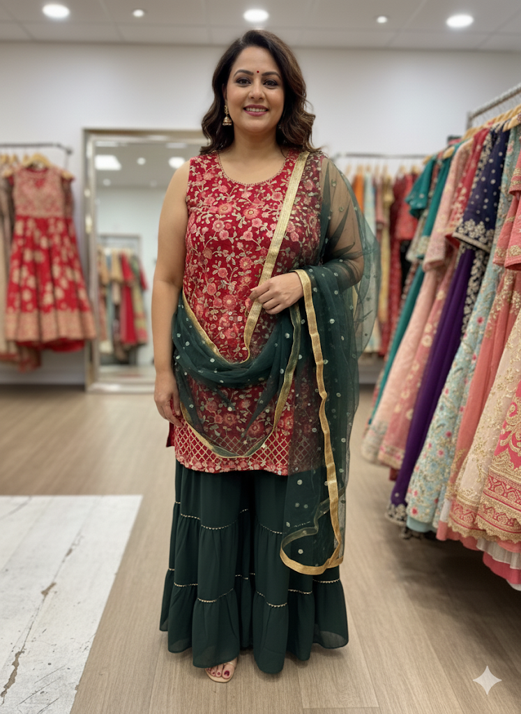 Beautiful designer sharara suit