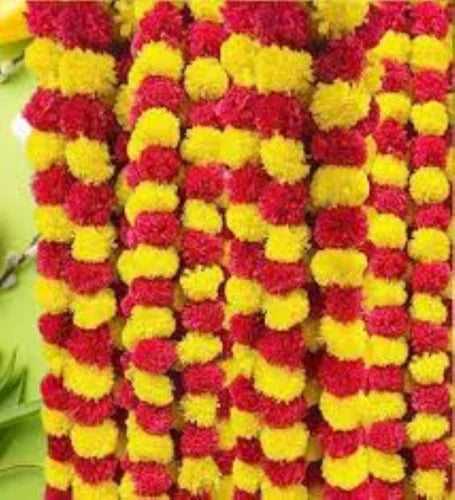 Handmade Artificial Marigold Flowers for Decoration Long Flower Garlands for Door Decorations