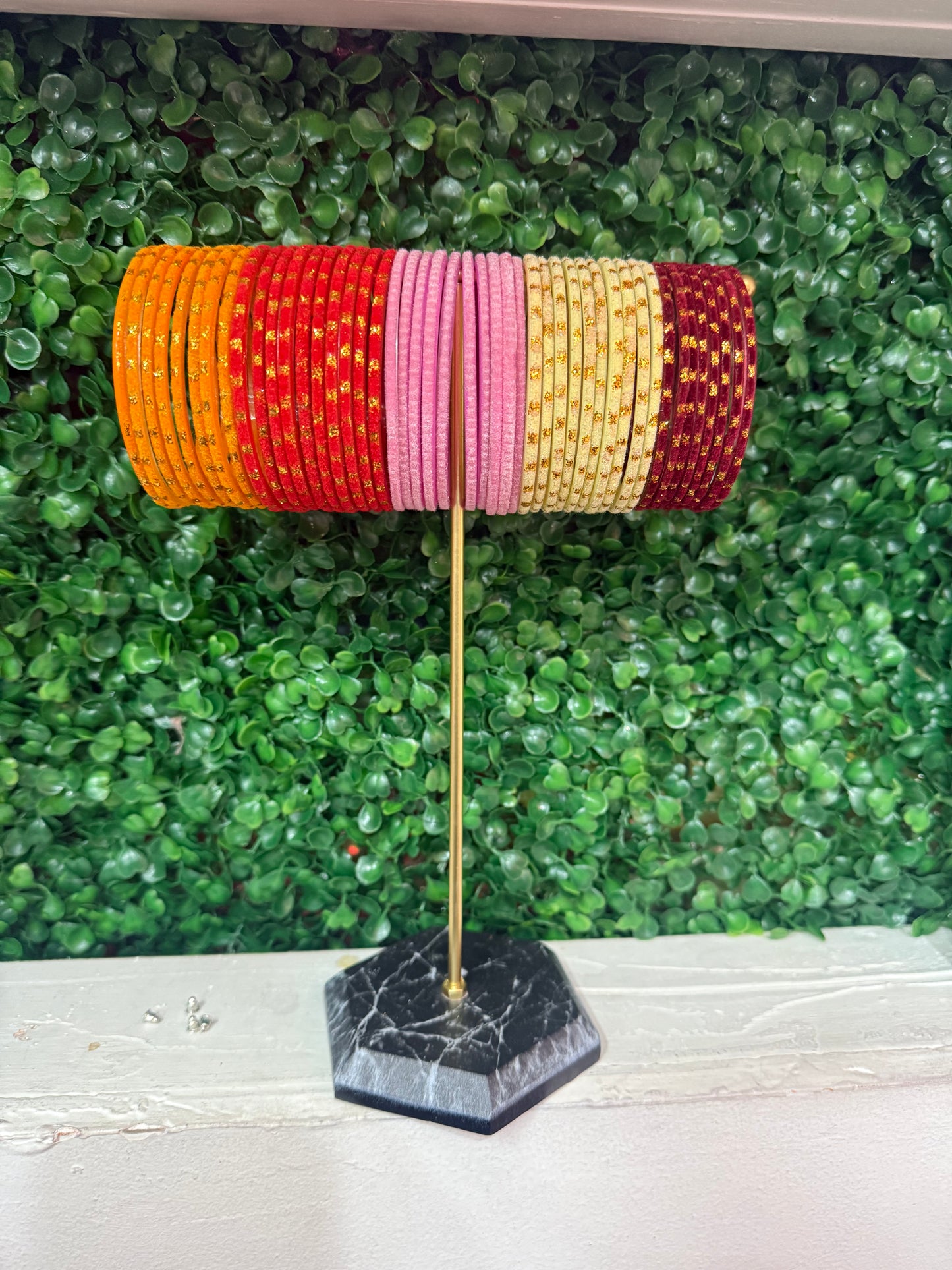 Beautiful designer glass bangle box set